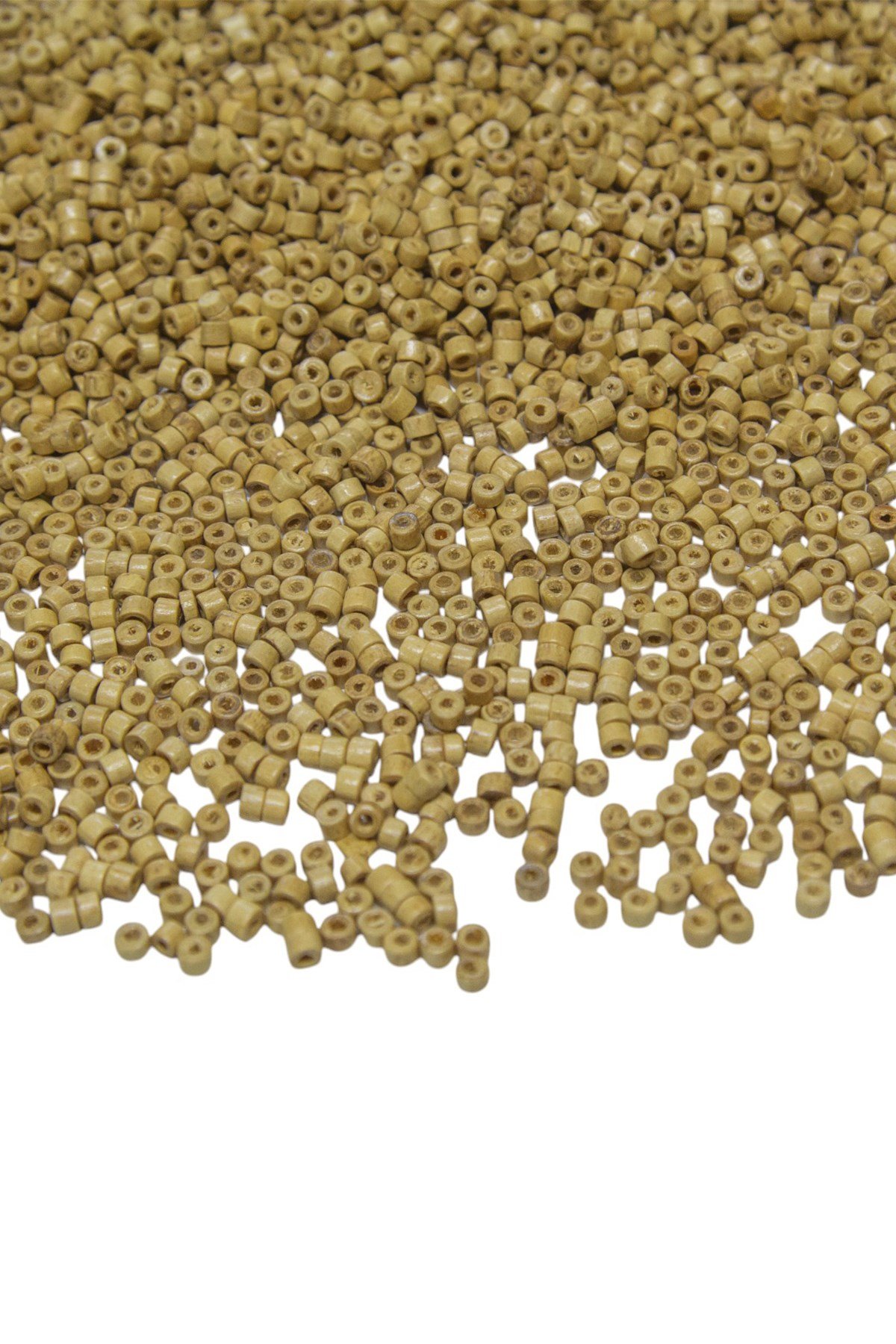 4 Mm Silindir Ham Rengi Ahşap Boncuk 50 gr