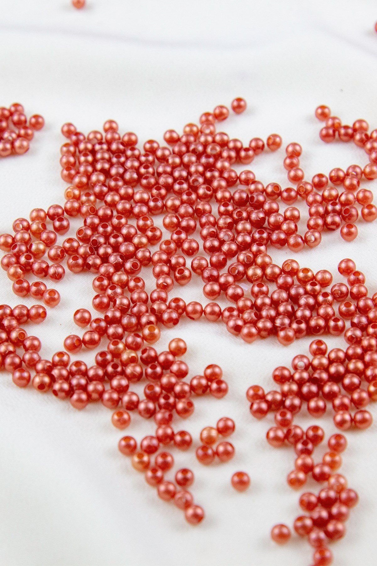 4 mm Turuncu Plastik İnci Boncuk Aksesuar Takı Malzemesi (25 Gr)