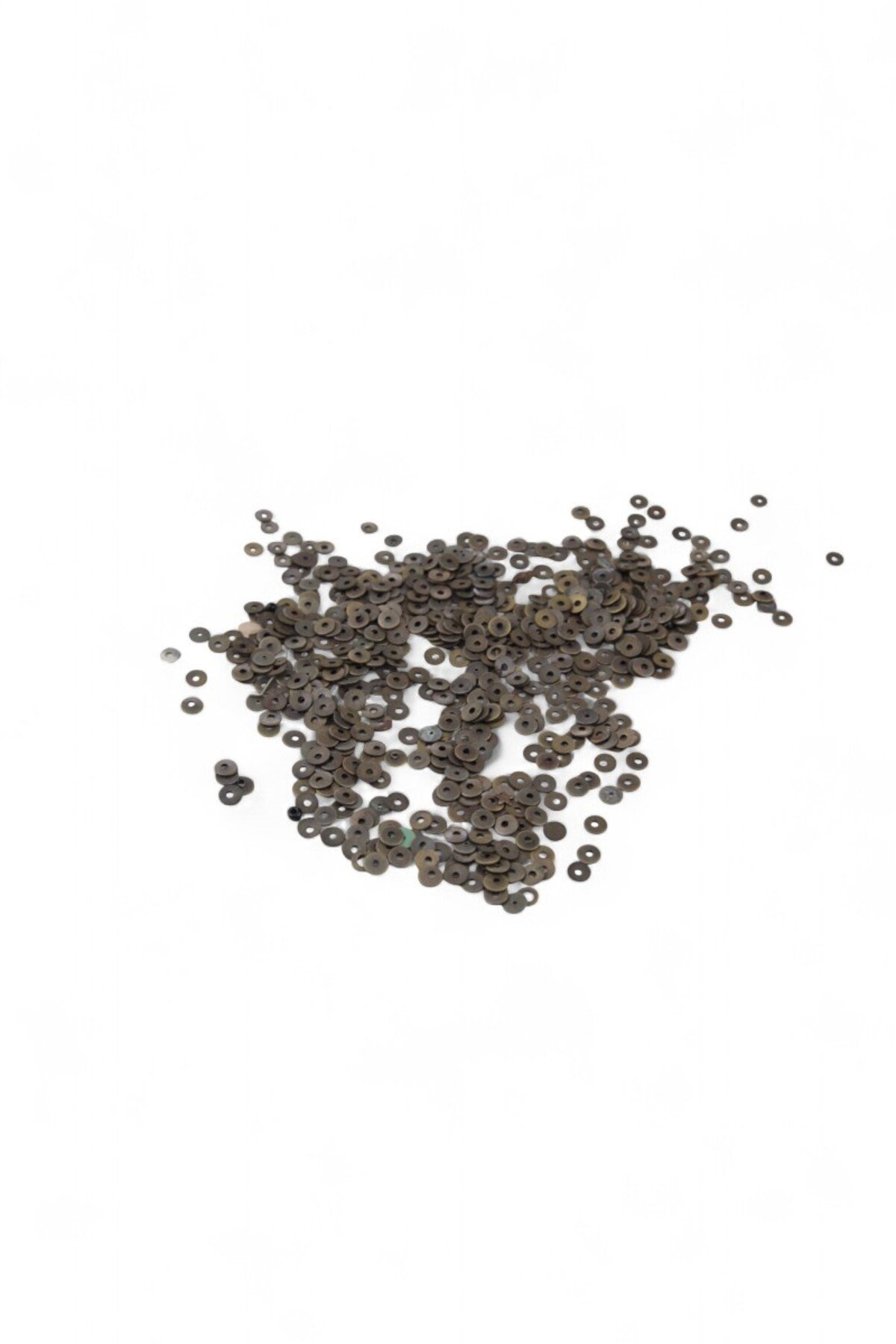 5 mm Eskitme Kahve Ortadan Delikli Pirinç Pul Payet (30 Gr 420 Adet)