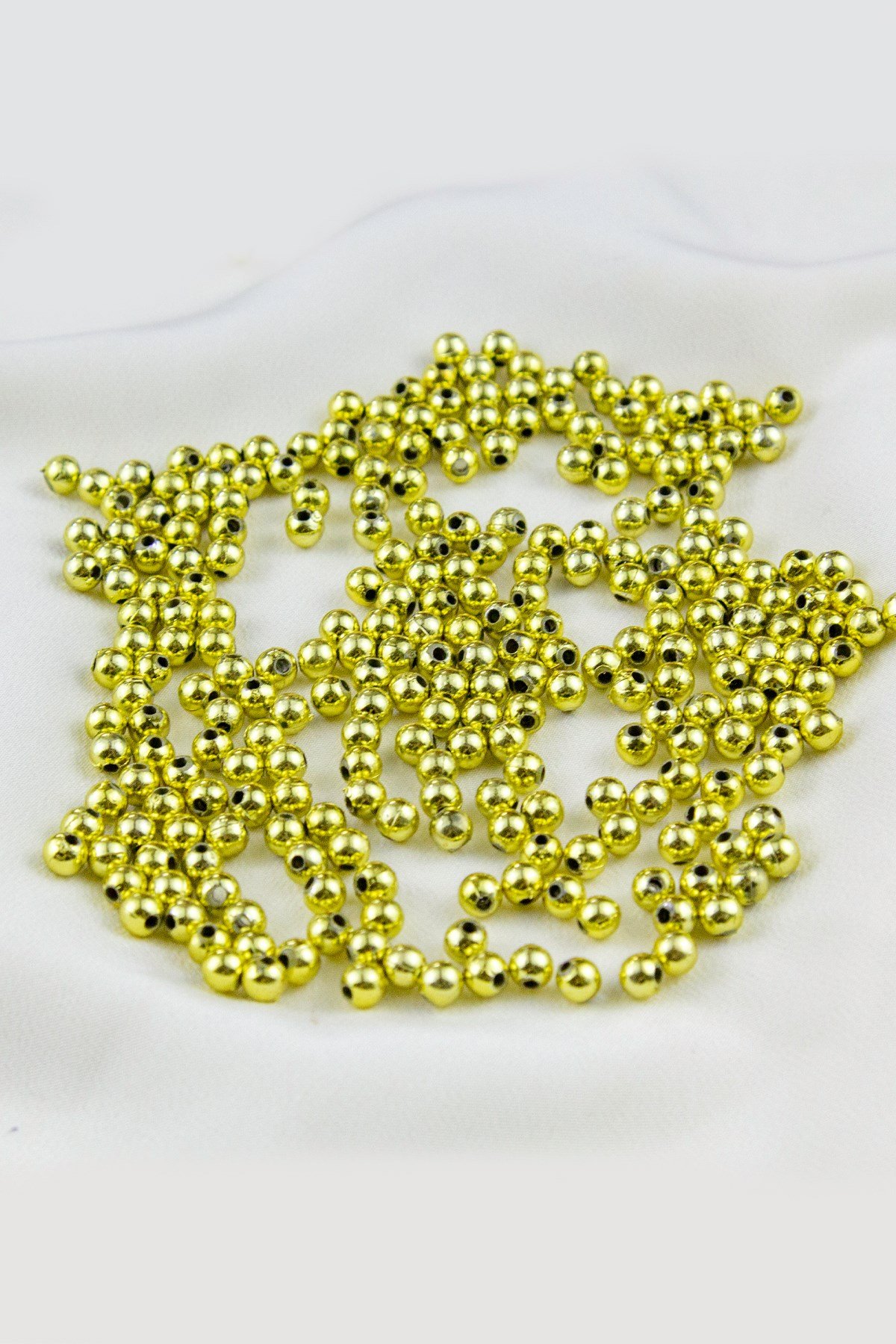 5 mm Gold Tonu Plastik İnci Boncuk Aksesuar Malzemesi (25 Gr)