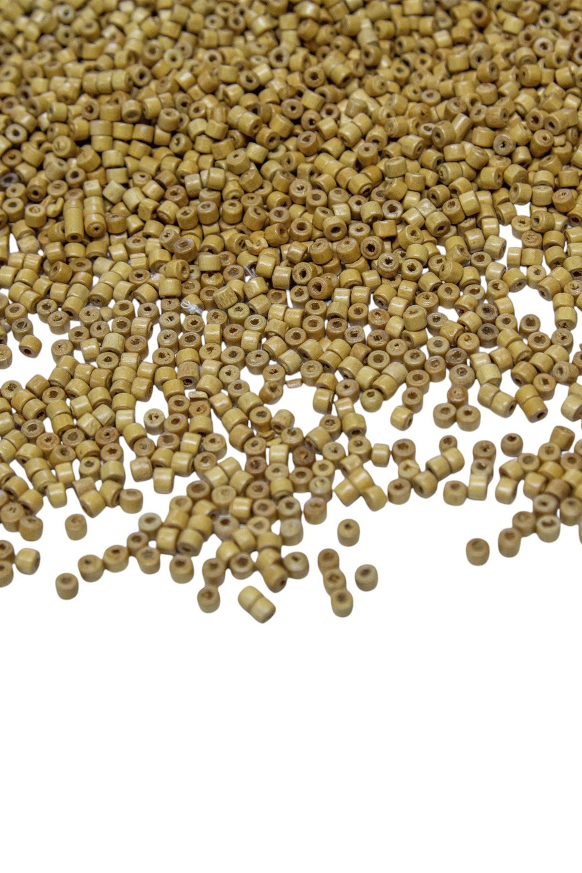 5 Mm Silindir Ham Rengi Ahşap Boncuk 50 gr