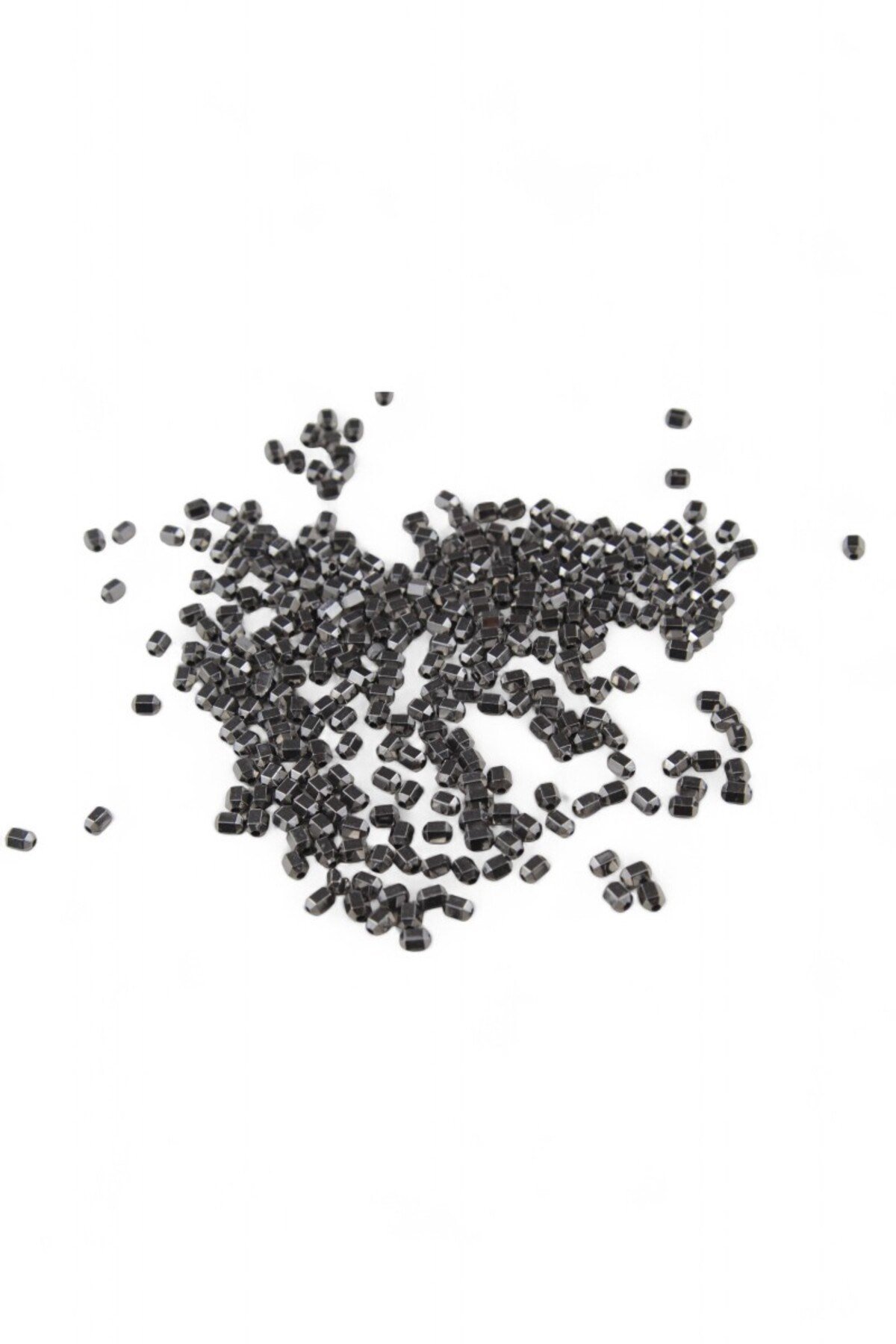 5x4 mm Metalik Gri Plastik Boncuk (30 Gr 640 Adet)