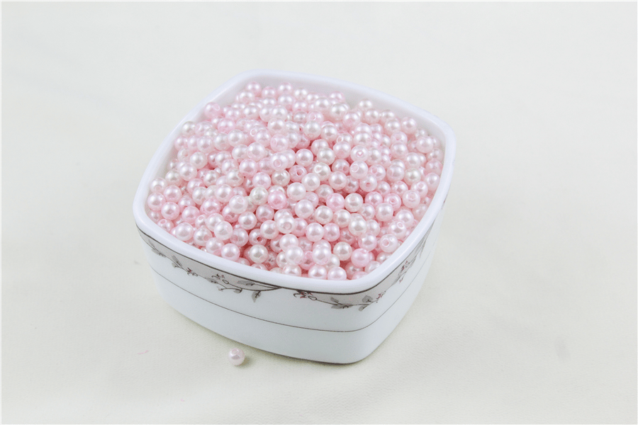 6 mm 2 Renk Karışık Soluk Pembe İnci Boncuk 30 Gr (Kolye, Bileklik, Küpe ve Takı Yapımı)