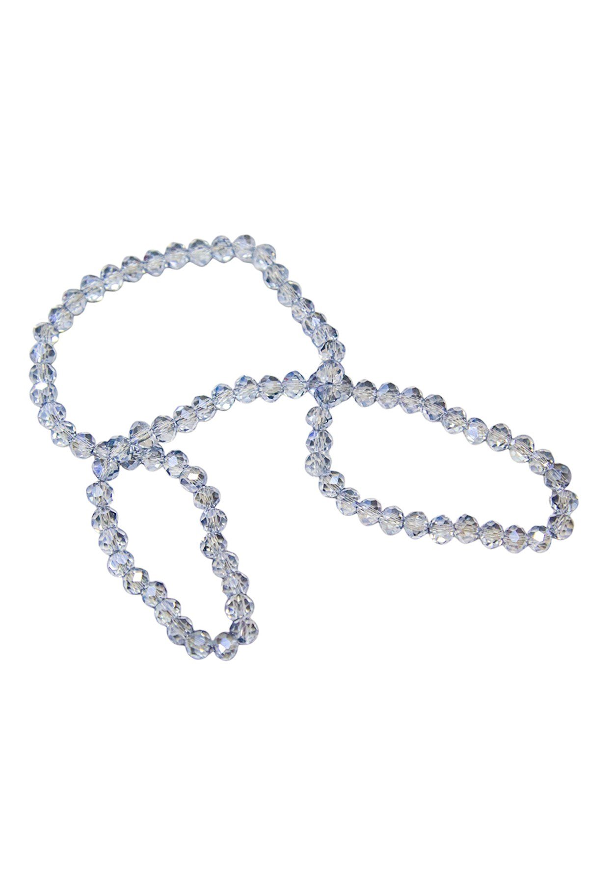 6 mm Açık İndigo Kristal Cam Boncuk 1 Dizi - (80-85 Adet)