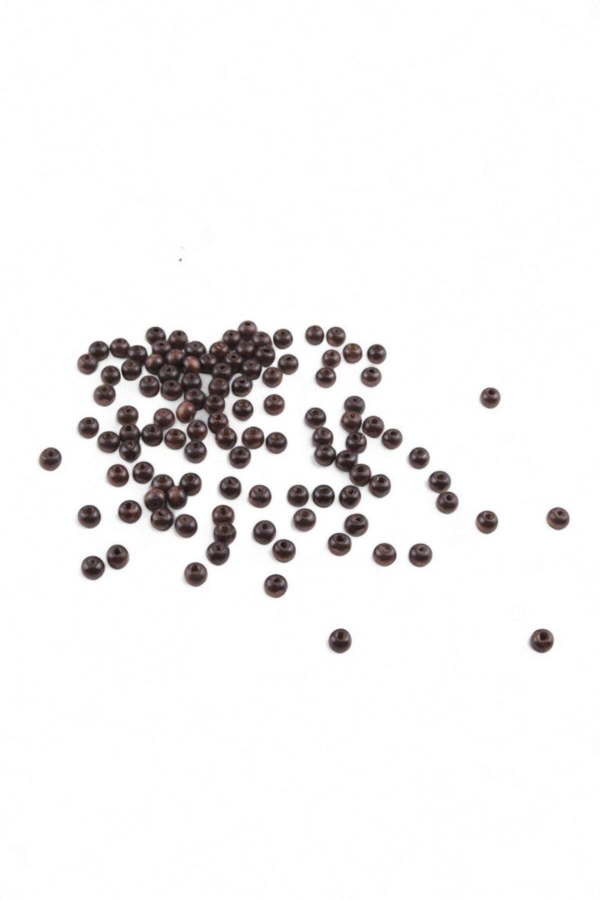 6 mm Ahşap Yuvarlak Kahve Boncuk (35 Gr - 300 Adet)