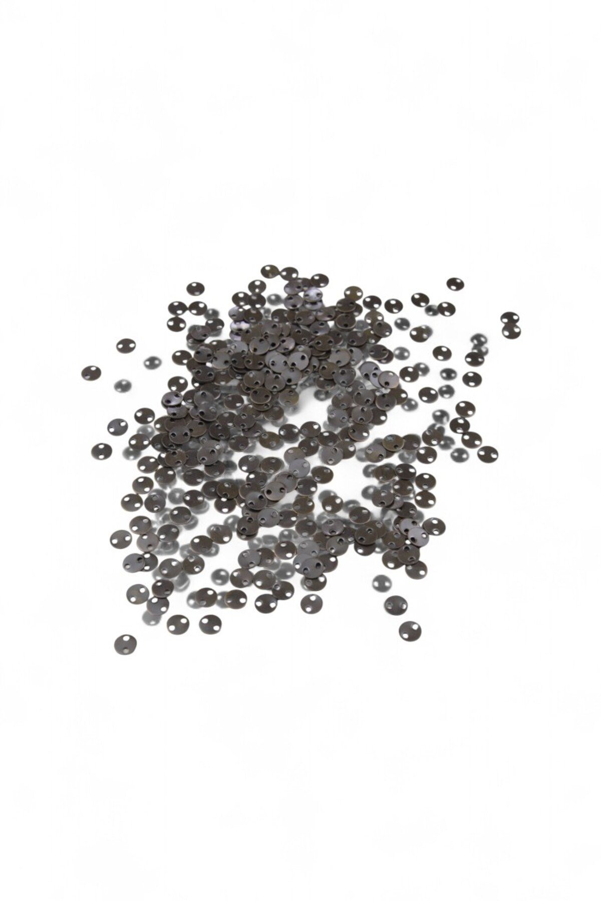 6 mm Çift Delikli Koyu Gri Pirinç Metal Pul Payet (30 Gr 260 Adet)
