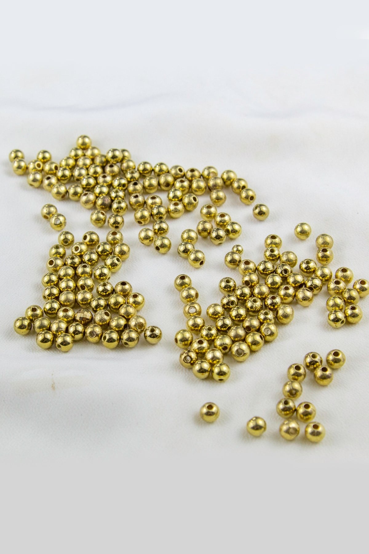6 mm Gold Ton Kaplama CCB Plastik İnci Boncuk Aksesuar Malzemesi (25 Gr)