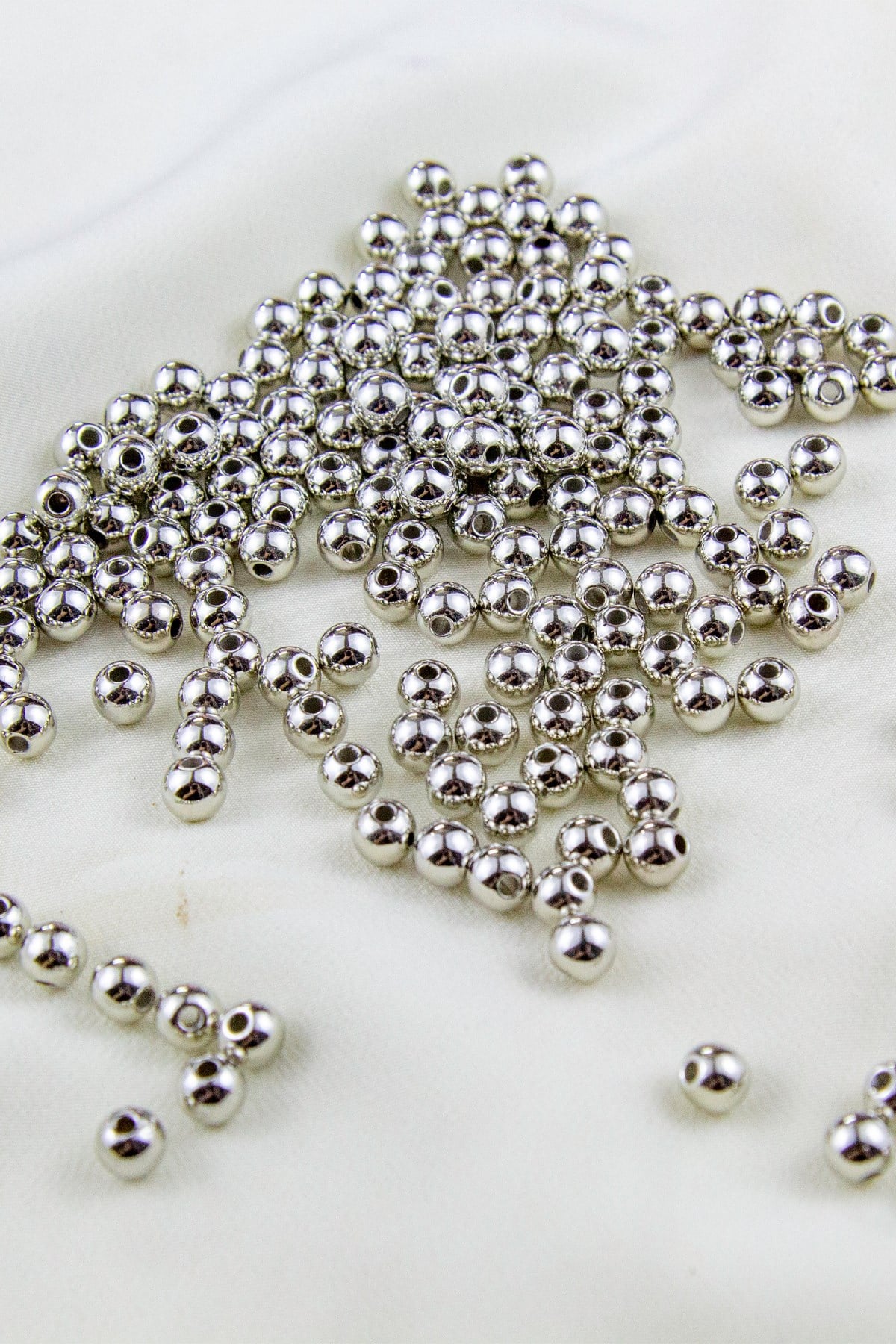 6 mm Gümüş1 Kaplama CCB Plastik İnci Boncuk Aksesuar Malzemesi (25 Gr)
