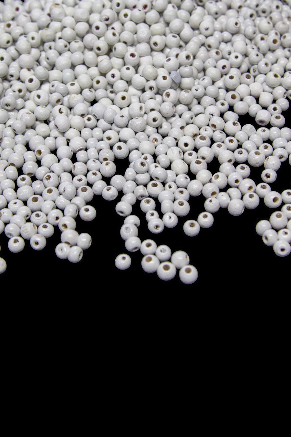 6 Mm Kireç Beyaz Ahşap Boncuk 55 gr