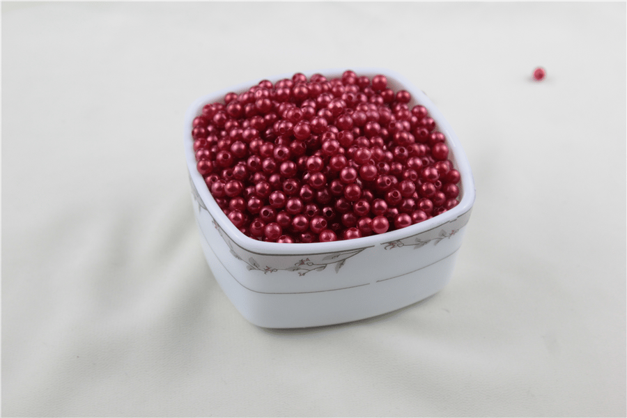 6 mm Kırmızı İnci Boncuk 30 Gr (Kolye, Bileklik, Küpe ve Takı Yapımı)