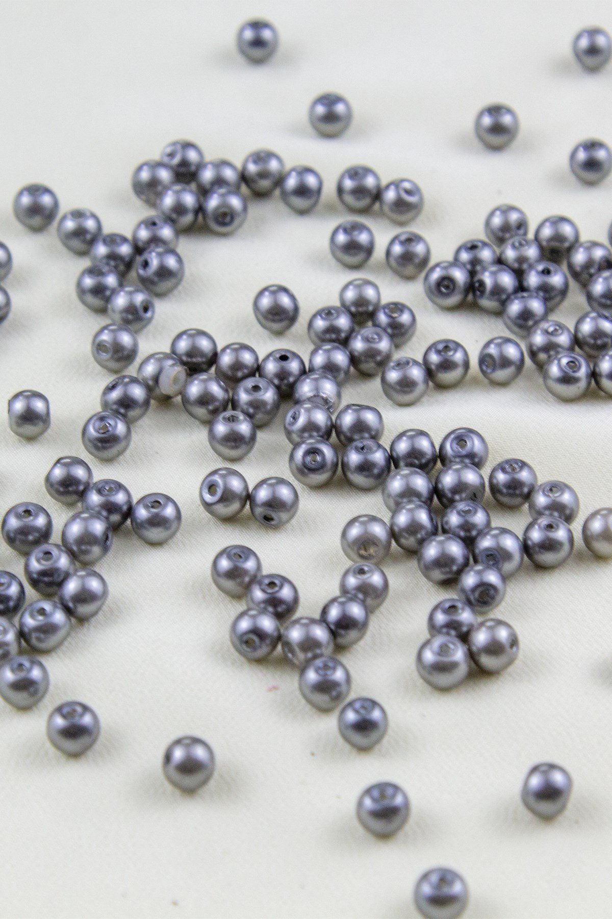 6 mm Koyu Gri Cam İnci Boncuk Aksesuar Takı Malzemesi (25 Gr)