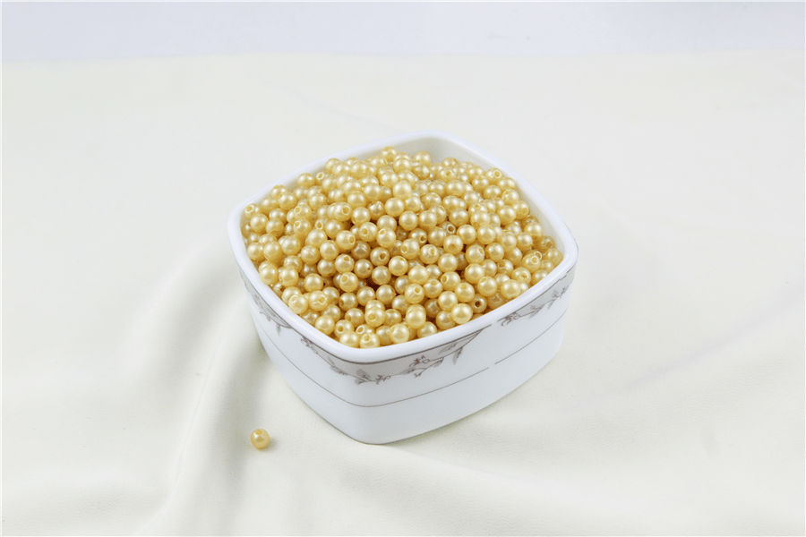 6 mm Sarı Tonu İnci Boncuk 30 Gr (Kolye, Bileklik, Küpe ve Takı Yapımı)