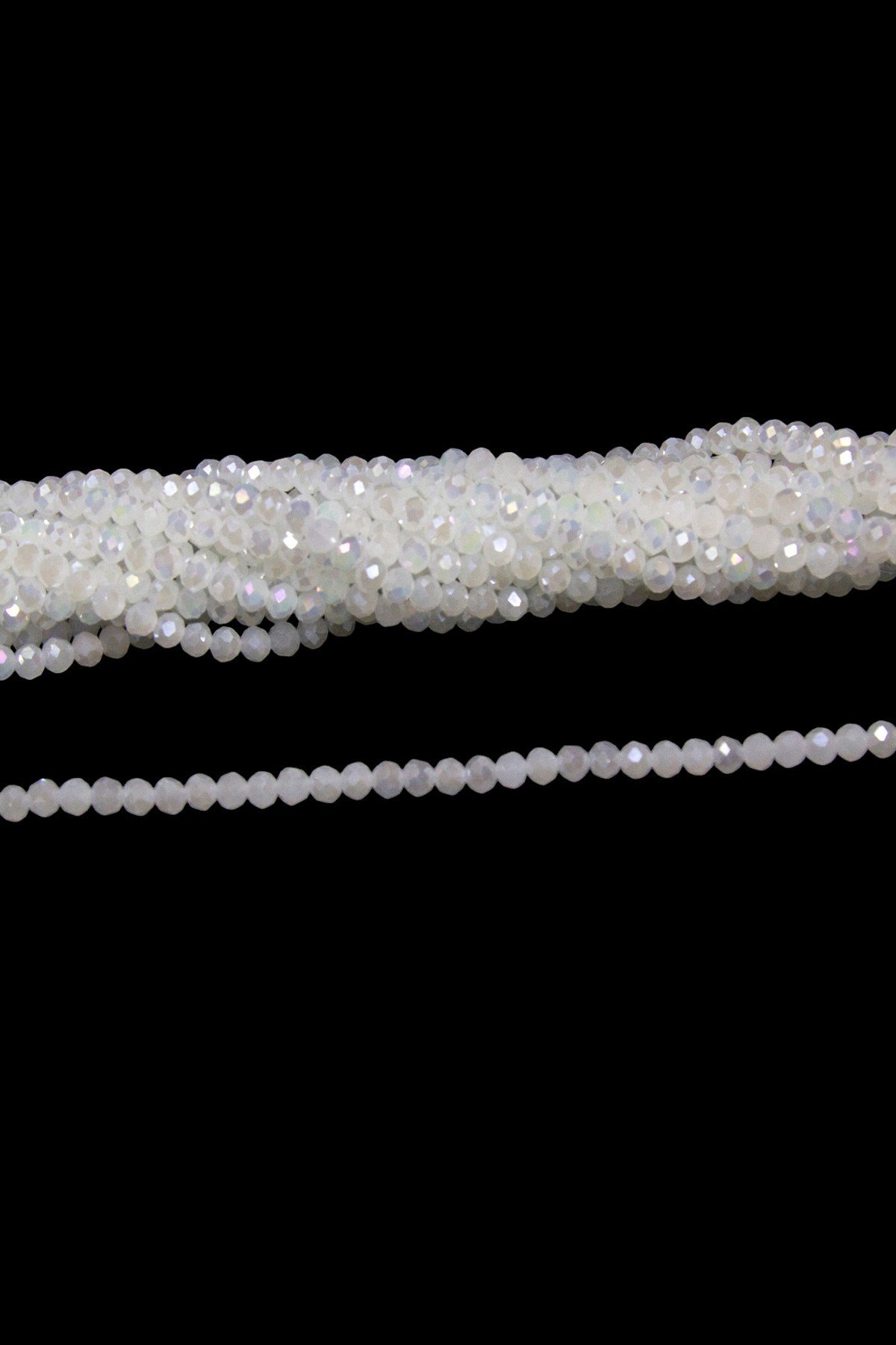 6 mm Süt Beyazı Kristal Cam Boncuk 1 Dizi - (80-85 Adet)