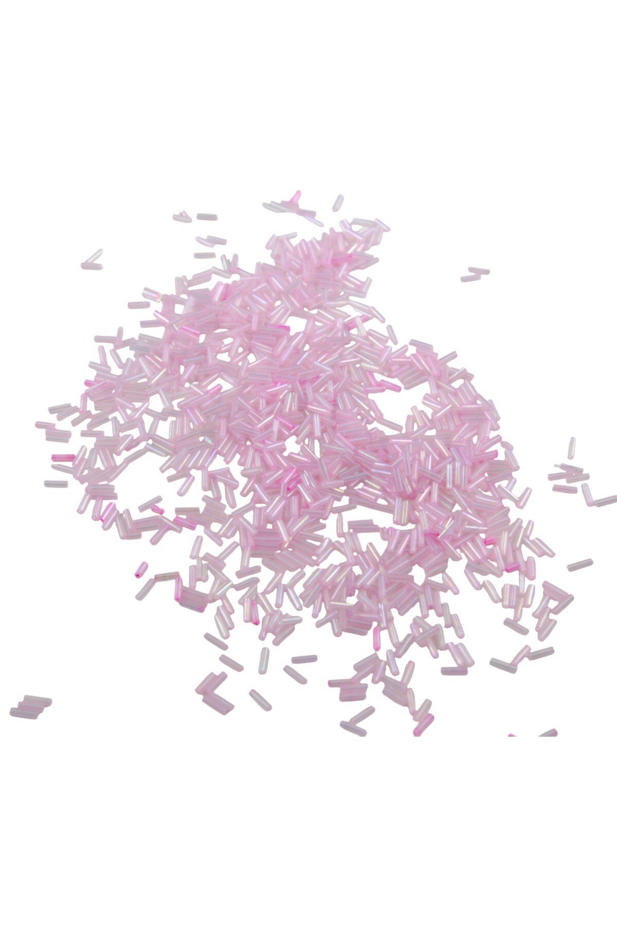 6x2 mm Açık Şeffafımsı Pembe Boncuk 100 Gr