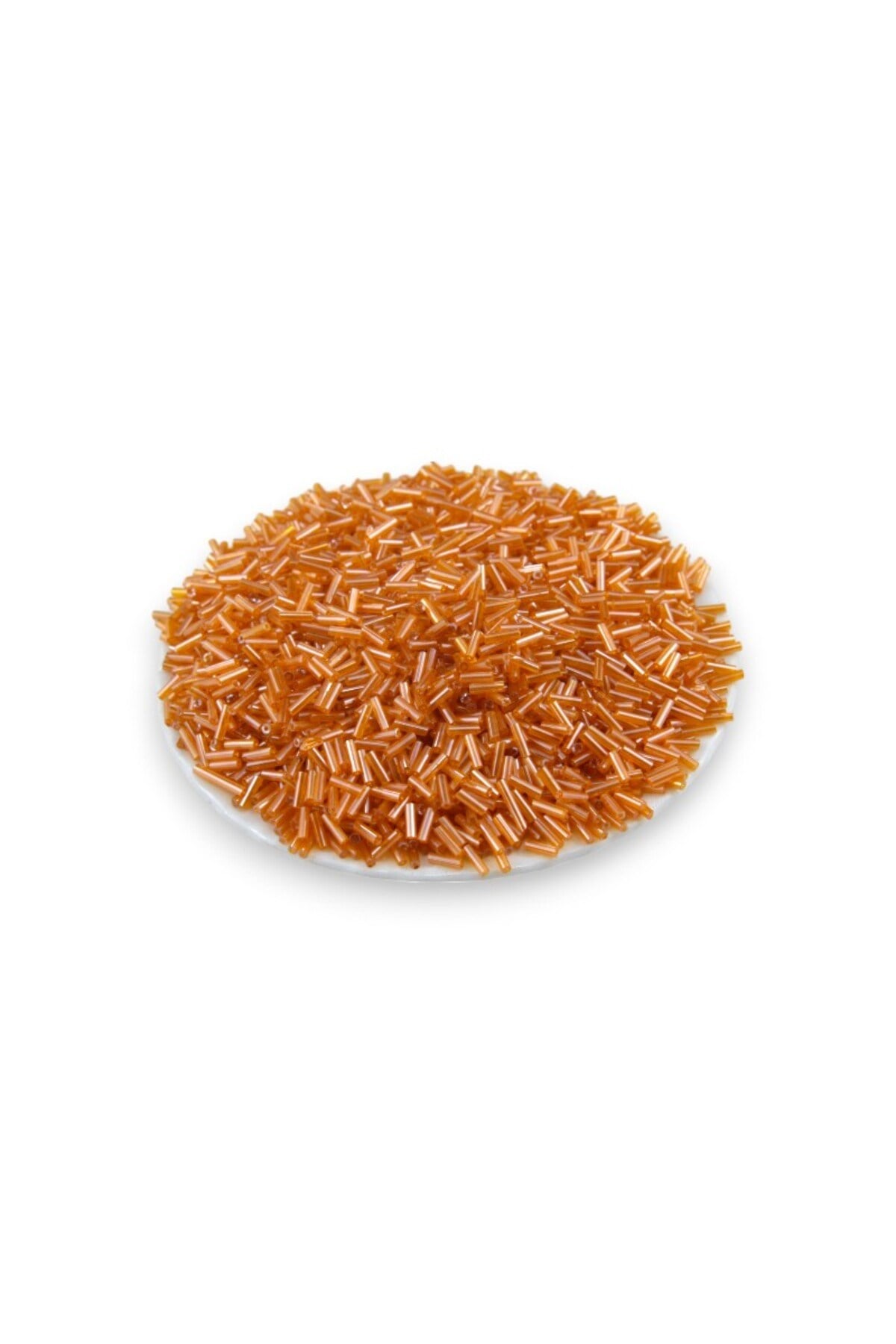 6x2 mm Açık Turuncu Boru Boncuk 100 Gr