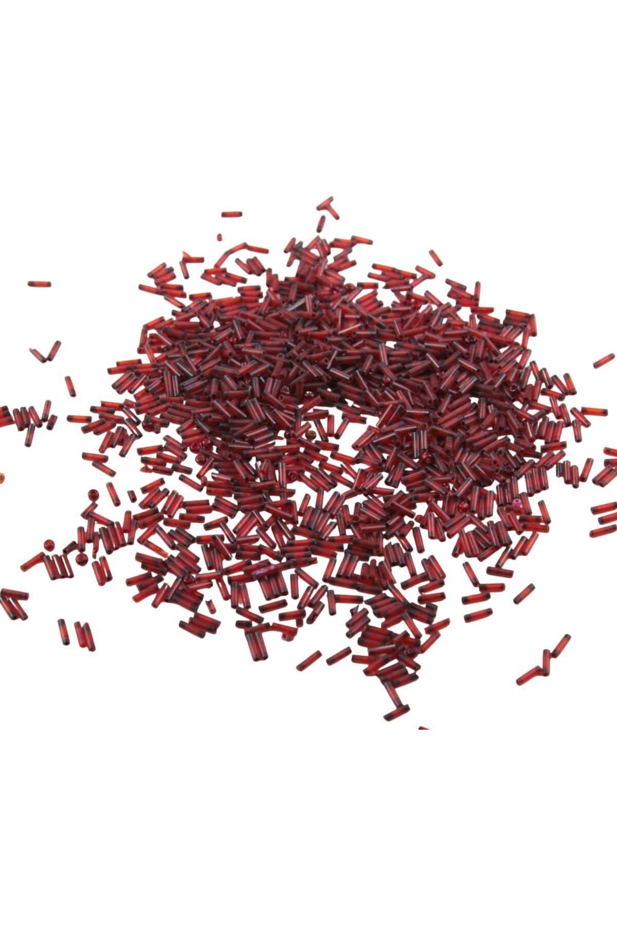 6x2 mm Bordo İçten Boyalı Boncuk 100 Gr Boncuk