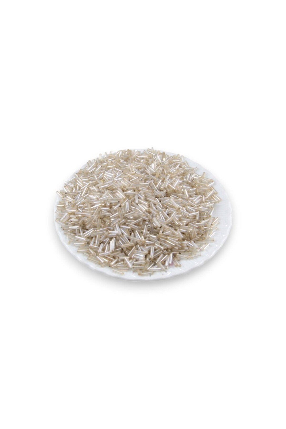 6x2 mm Ekru Boru Boncuk 90 Gr