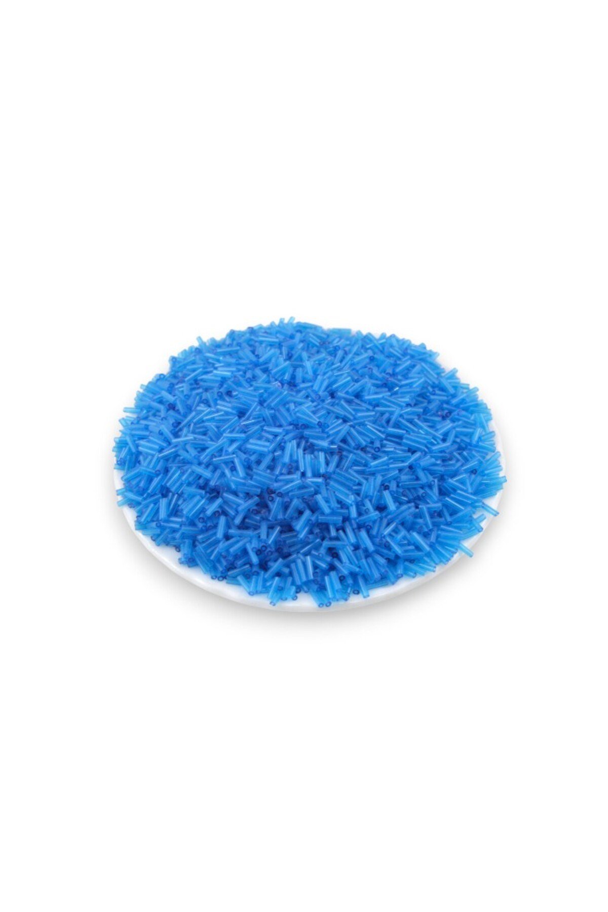 6x2 mm Gök Yüzü Mavisi Boru Boncuk 100 Gr