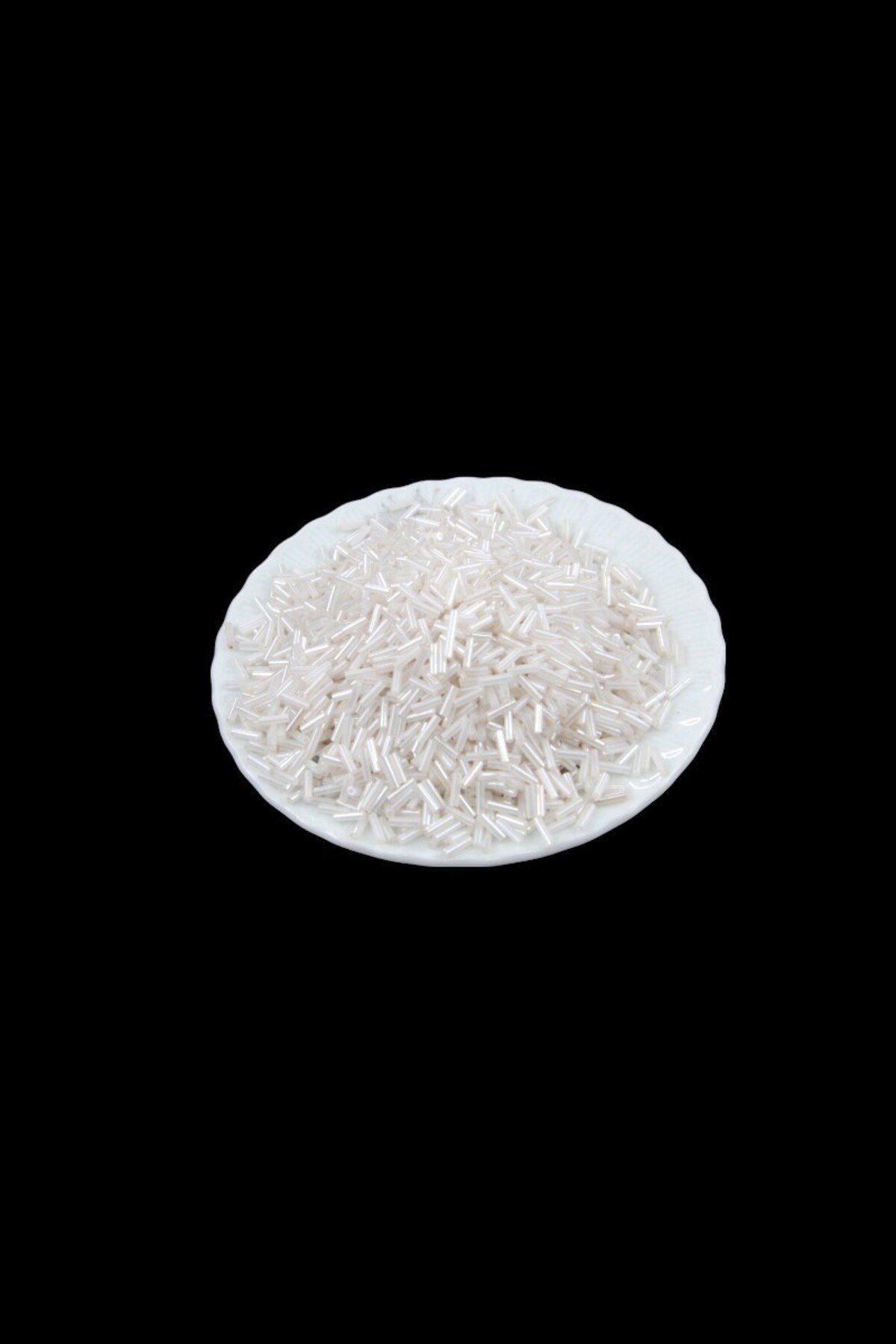 6x2 mm İnci Krem Boru Boncuk 100 Gr