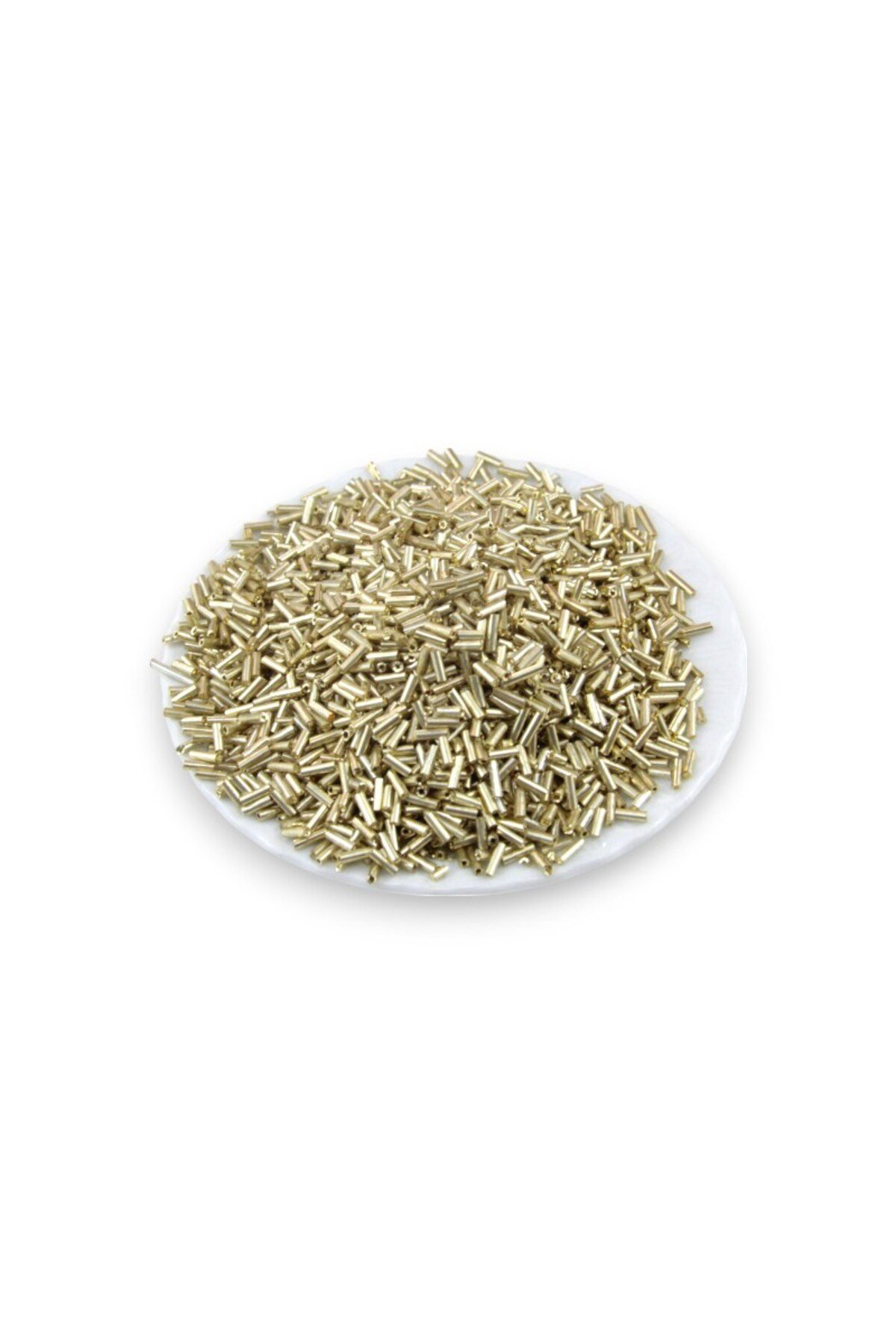 6x2 mm Kaplama Yağ Yeşili Boru Boncuk 100 Gr