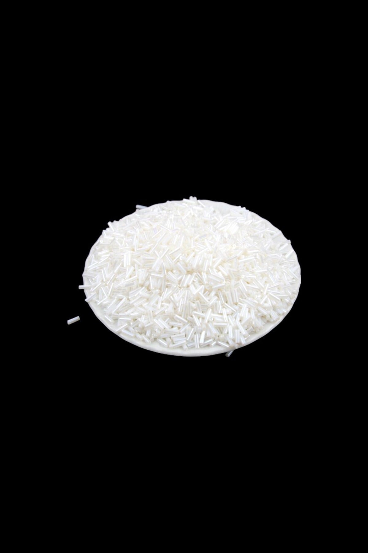 6x2 mm Kırık Beyaz Boru Boncuk 100 Gr