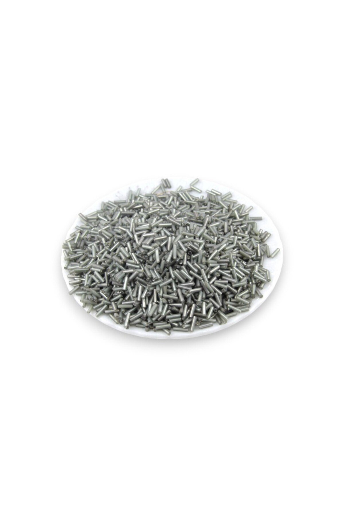 6x2 mm Kristal Gri Boru Boncuk 100 Gr