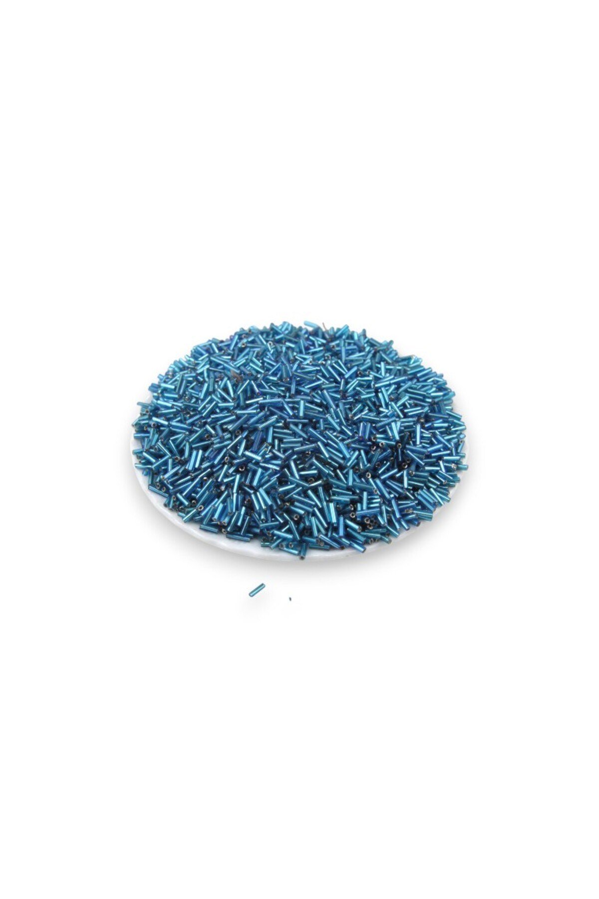 6x2 mm Kristal Mavi Boru Boncuk 100 Gr