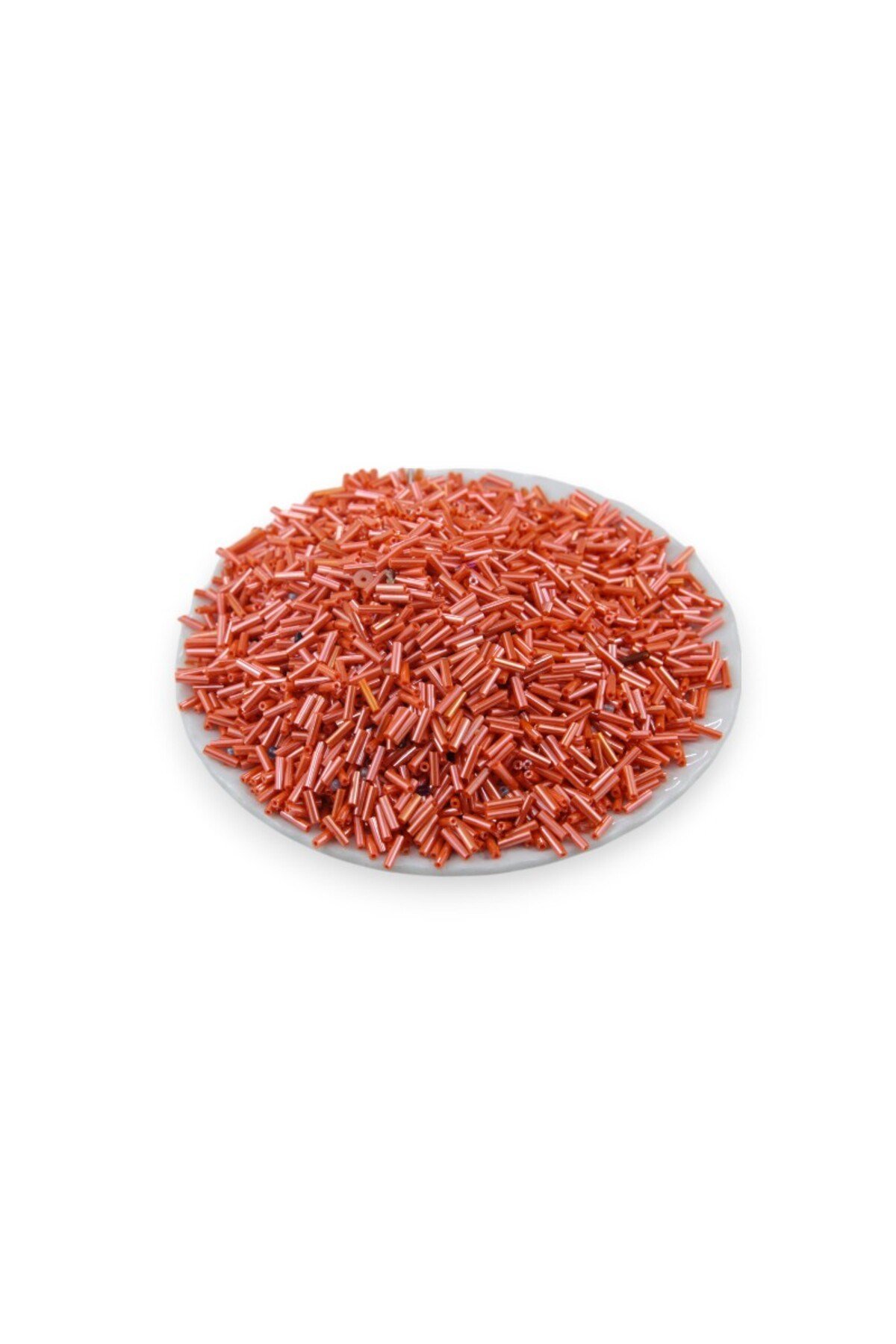 6x2 mm Pastel Turuncu Boru Boncuk 70 Gr