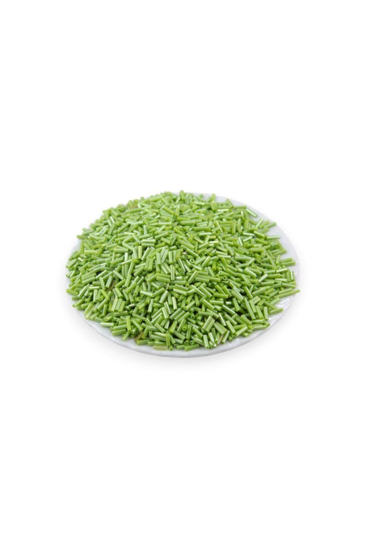6x2 mm Pastel Yeşil Boru Boncuk 90 Gr