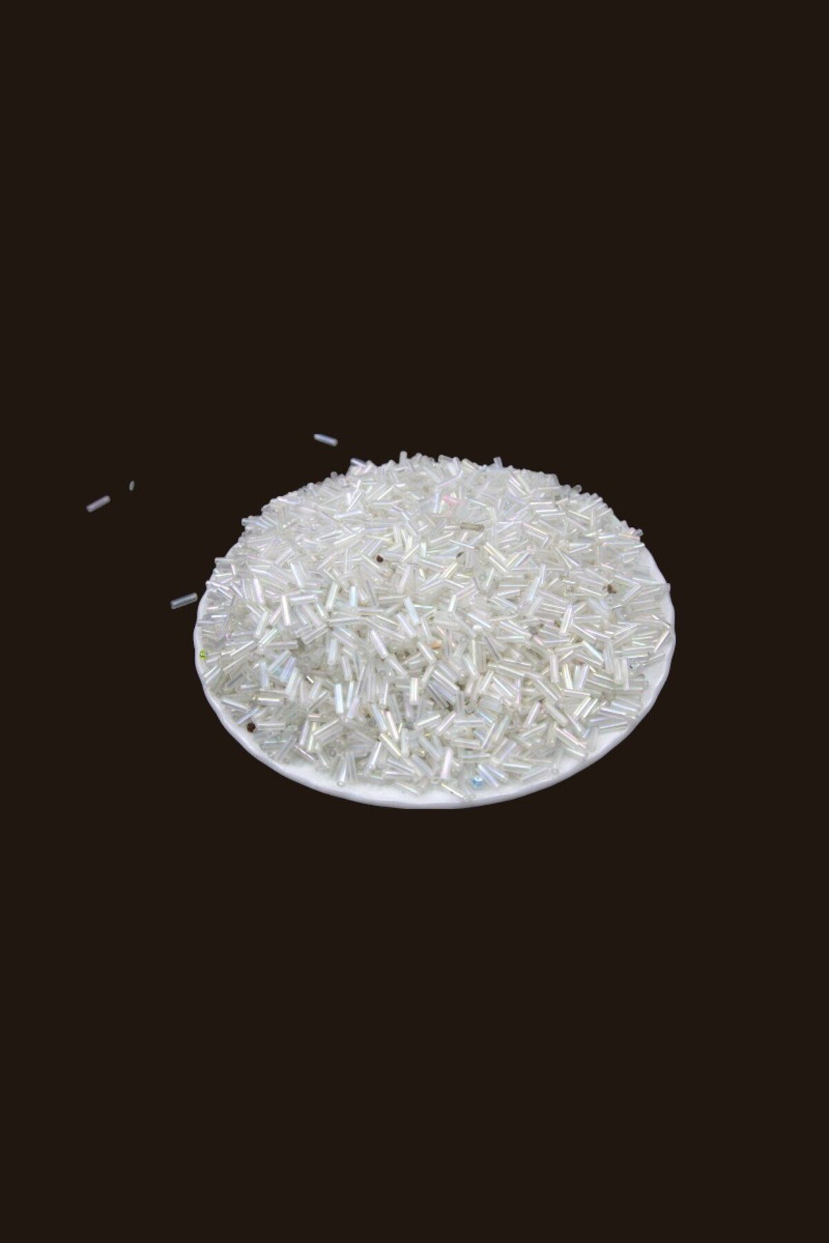 6x2 mm Şeffaf Az Janjan Boru Boncuk 100 Gr