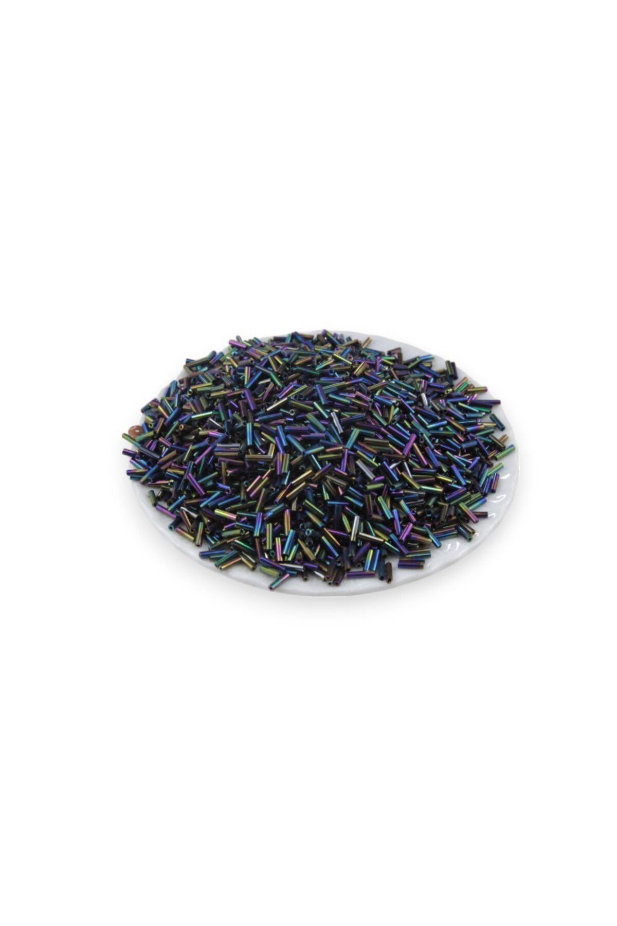 6x2 mm Siyah Janjan Boru Boncuk 100 Gr