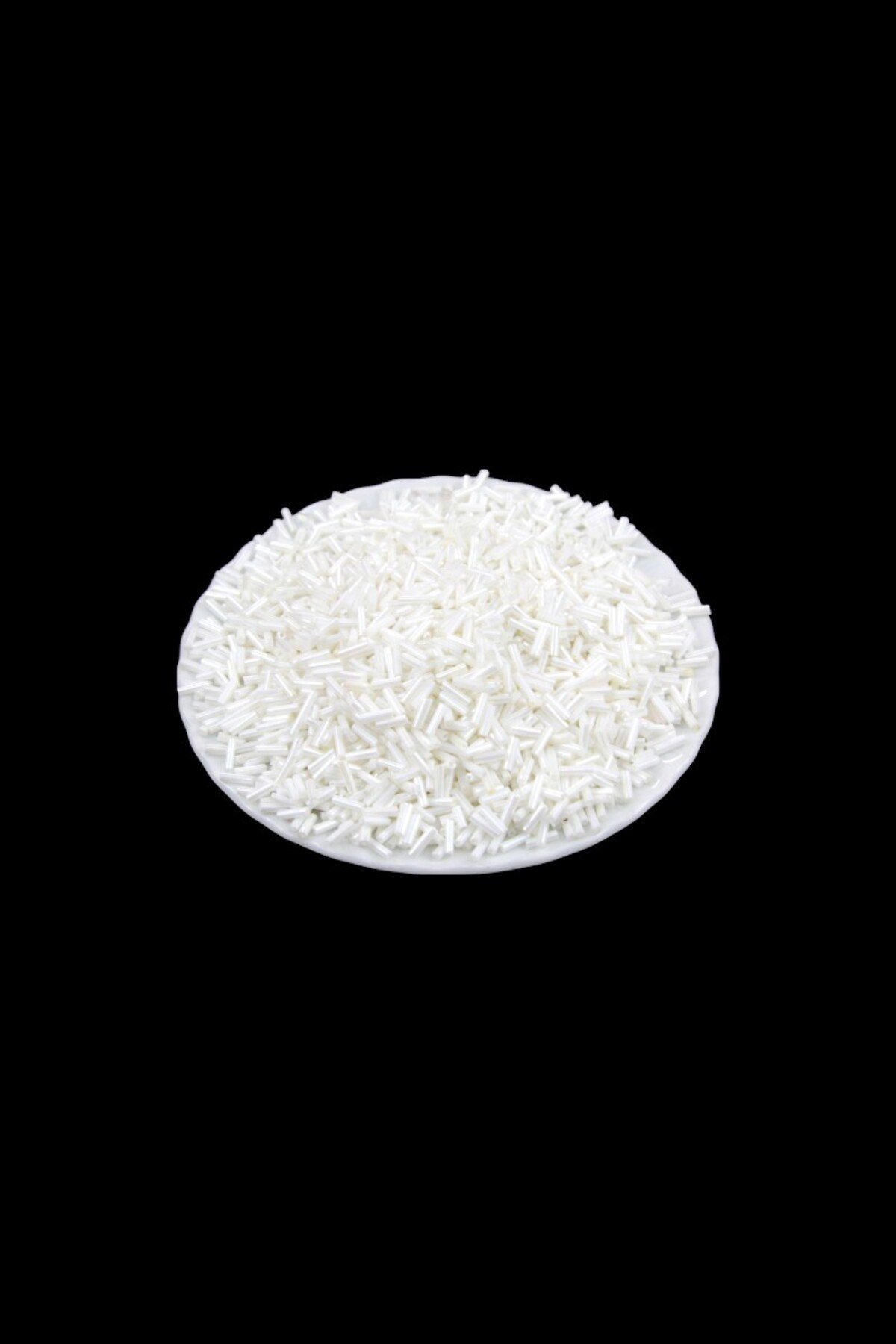 6x2 mm Süt Beyaz Boru Boncuk 100 Gr