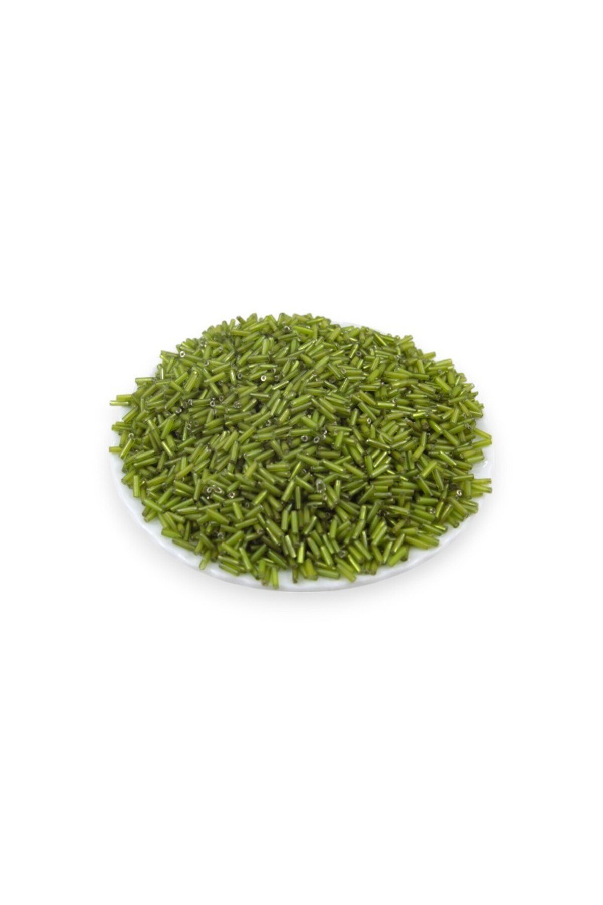 6x2 mm Zeytin Yeşili Boru Boncuk 80 Gr