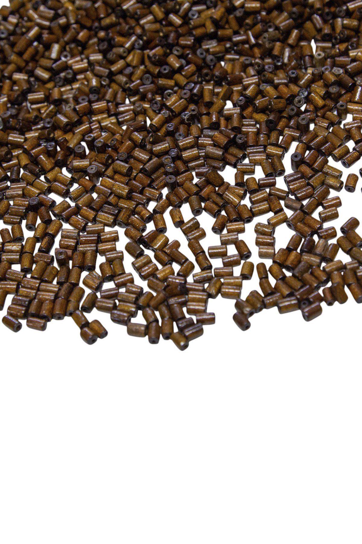7 mm Silindir Kahve Rengi Ahşap Boncuk 60 gr