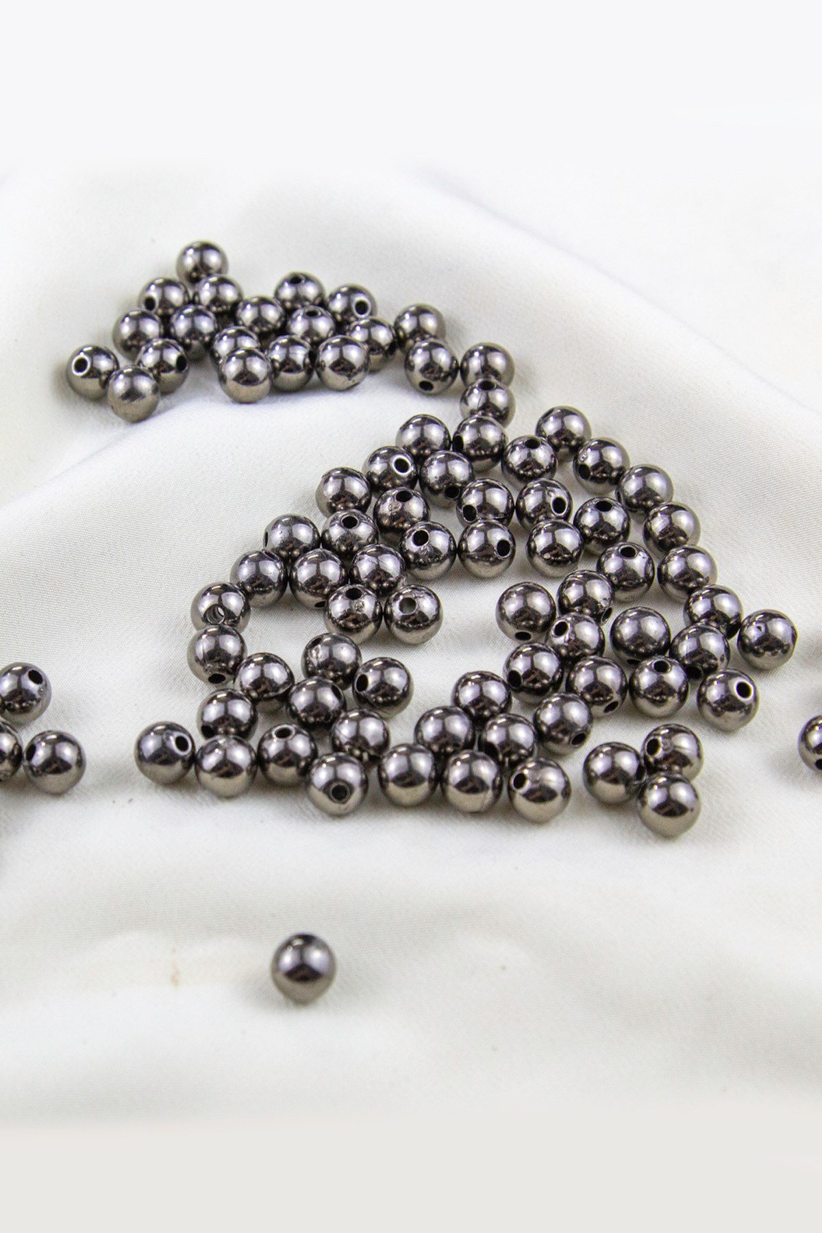 8 mm Antrasit Kaplama CCB Plastik İnci Boncuk Aksesuar Malzemesi (25 Gr)