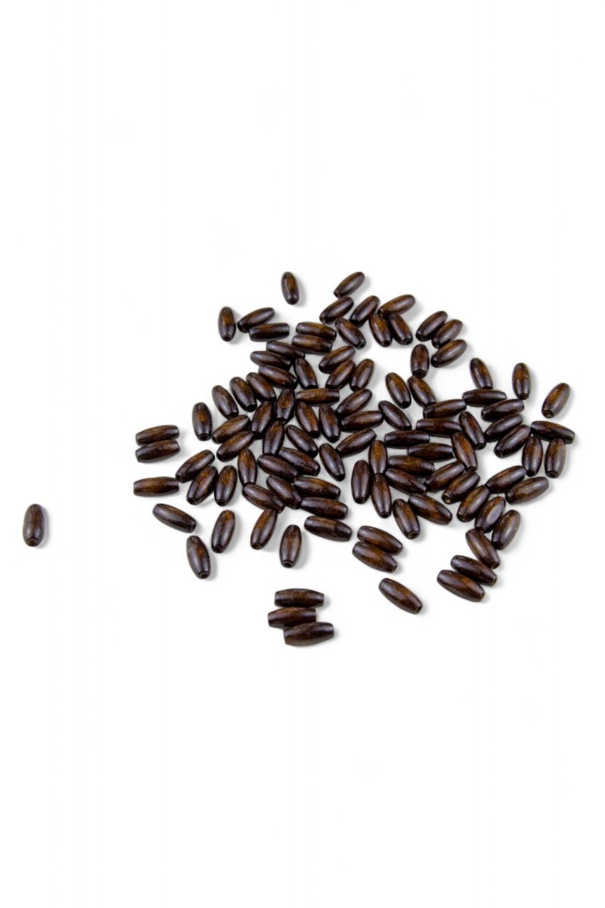 8 mm Arpa Koyu Kahve Ahşap 14x5 mm Boncuk (35 Gr 165 Adet)