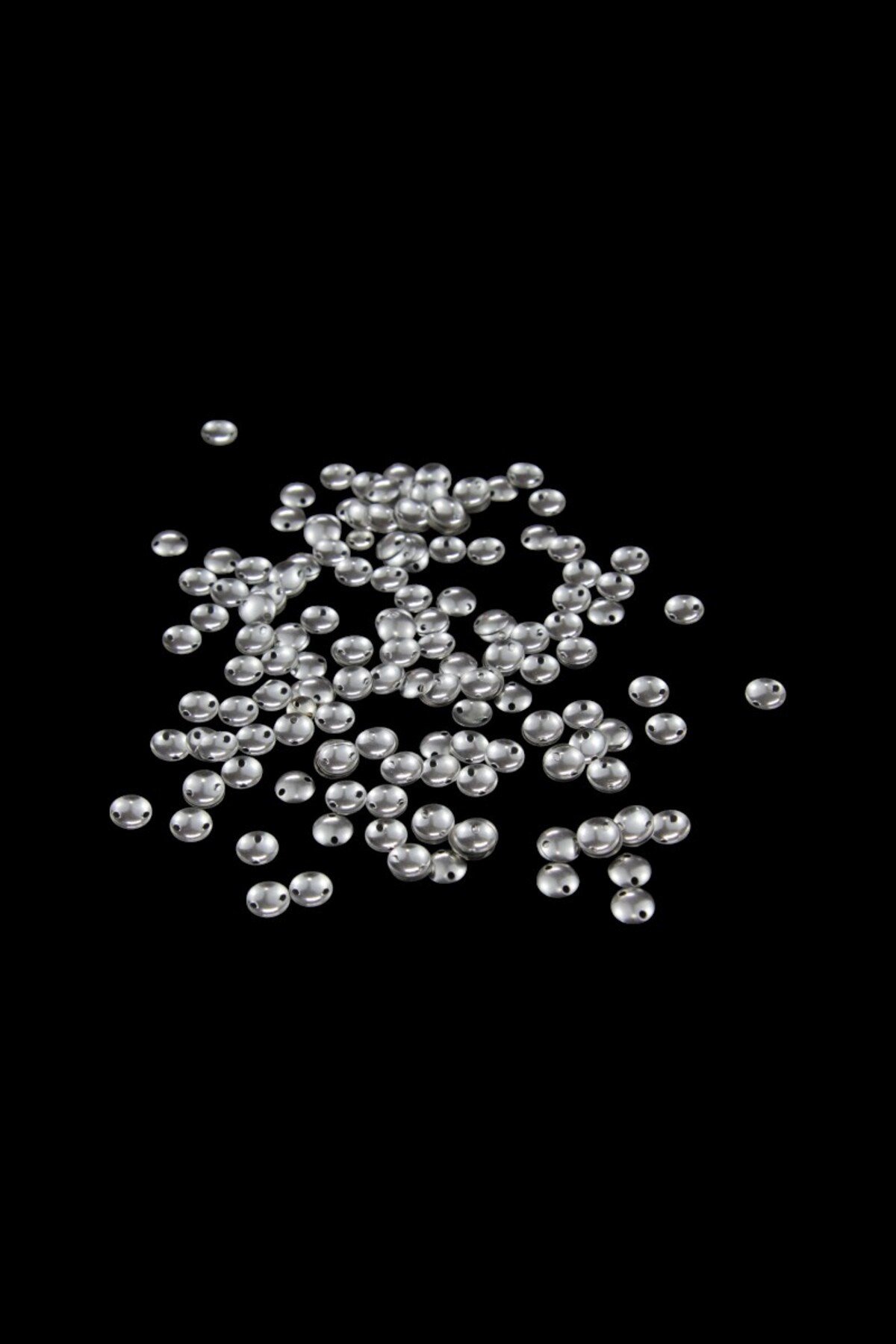 8 mm Bombeli Gümüş Pirinç Pul Payet (20 Gr 110 Adet)