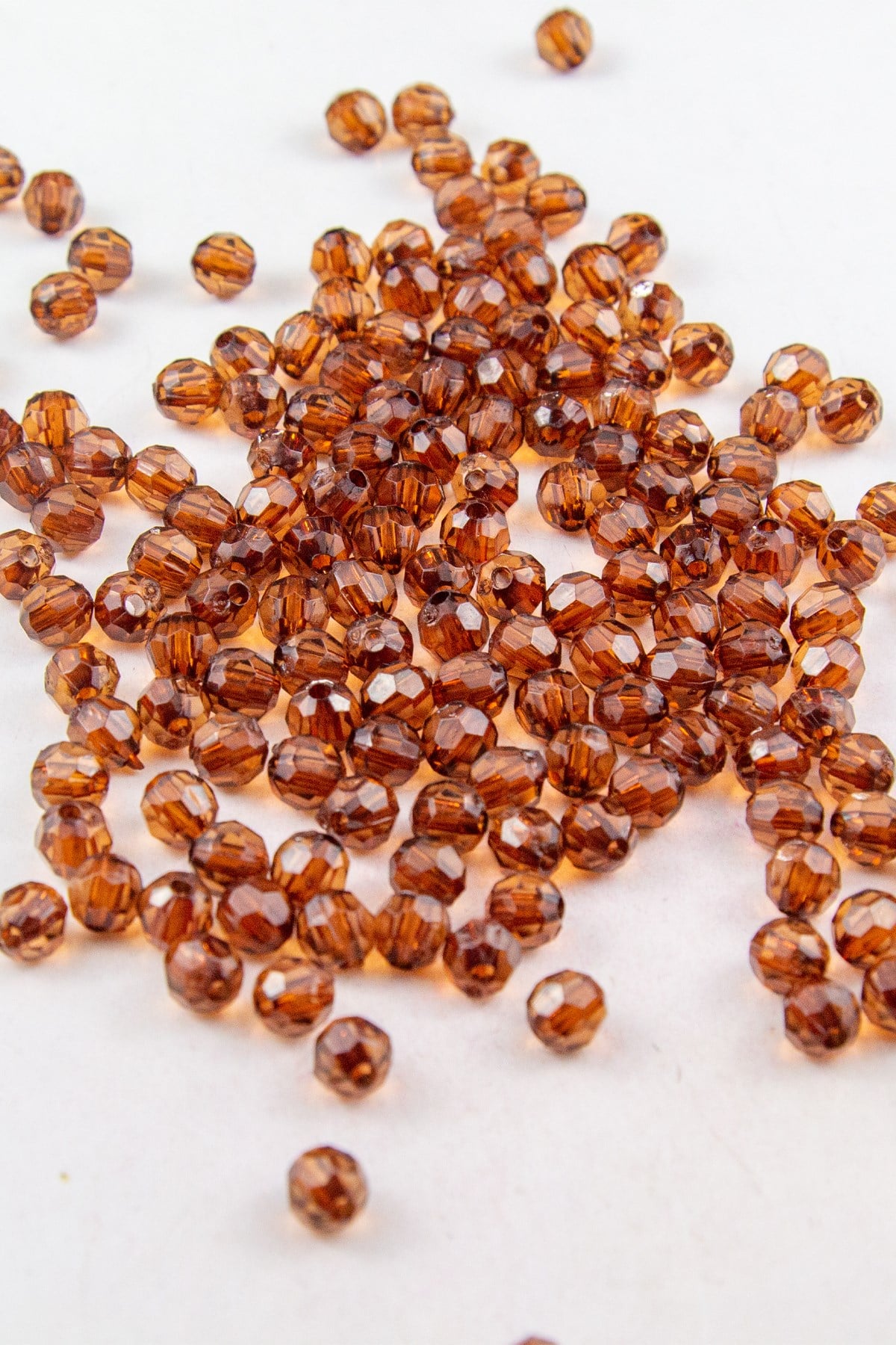 8 mm Dünya Akrilik Boncuk Kızıl Kahve Aksesuar Takı Malzemesi (25 Gram)