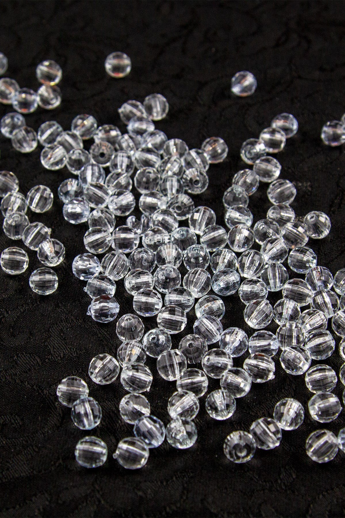 8 mm Dünya Şeffaf Akrilik Boncuk Aksesuar Takı Malzemesi (25 Gram)