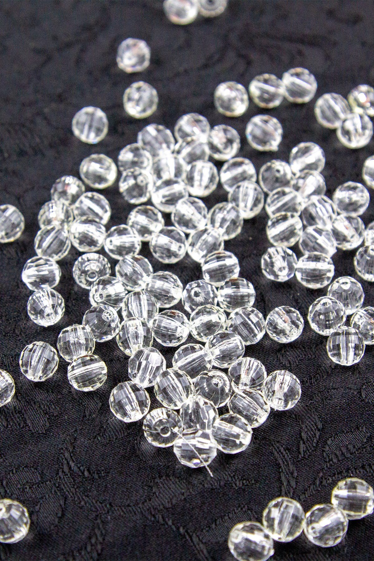 8 mm Dünya Şeffaf Akrilik Boncuk Aksesuar Takı Malzemesi (25 Gram)