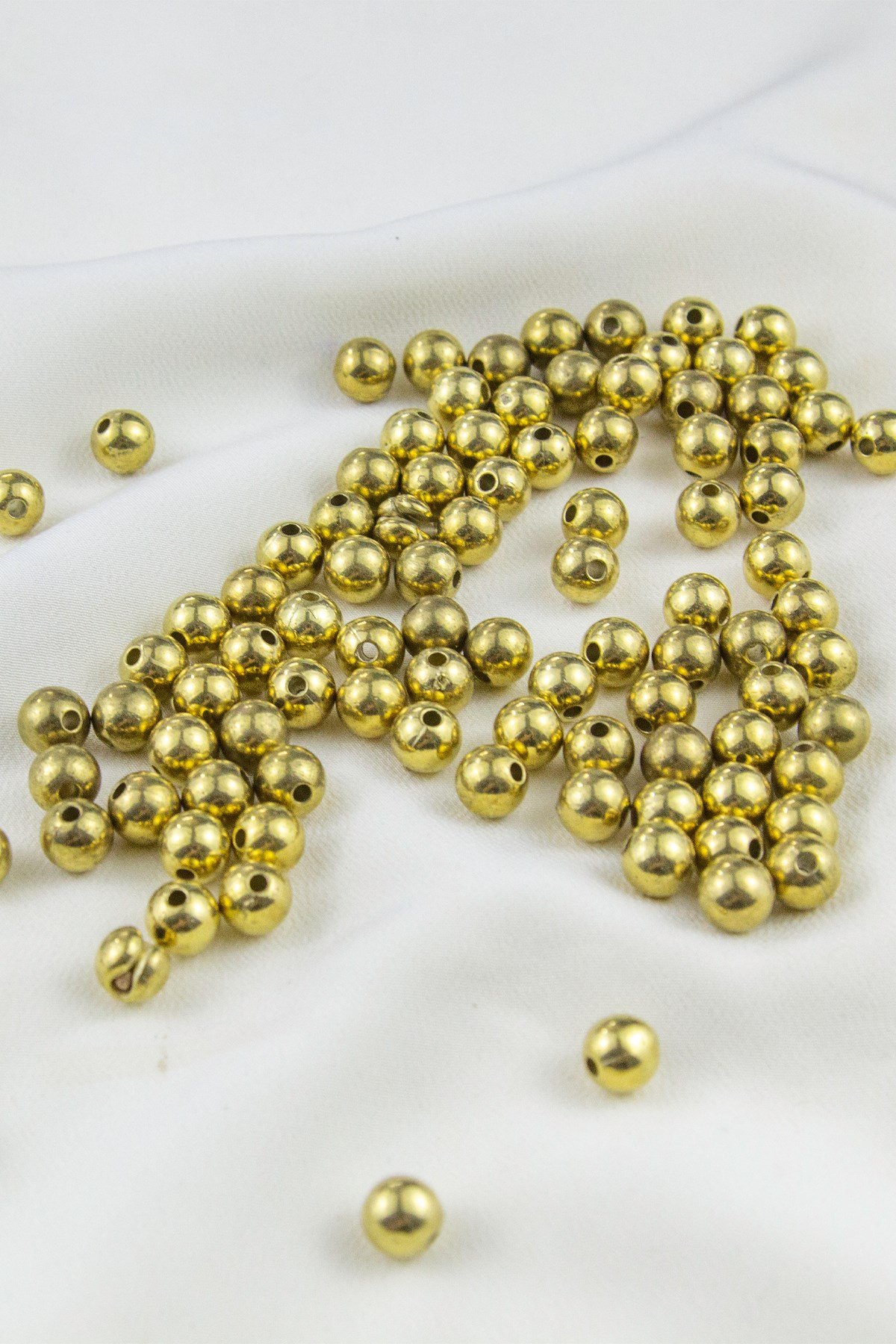 8 mm Gold Kaplama CCB Plastik İnci Boncuk Aksesuar Malzemesi (25 Gr)