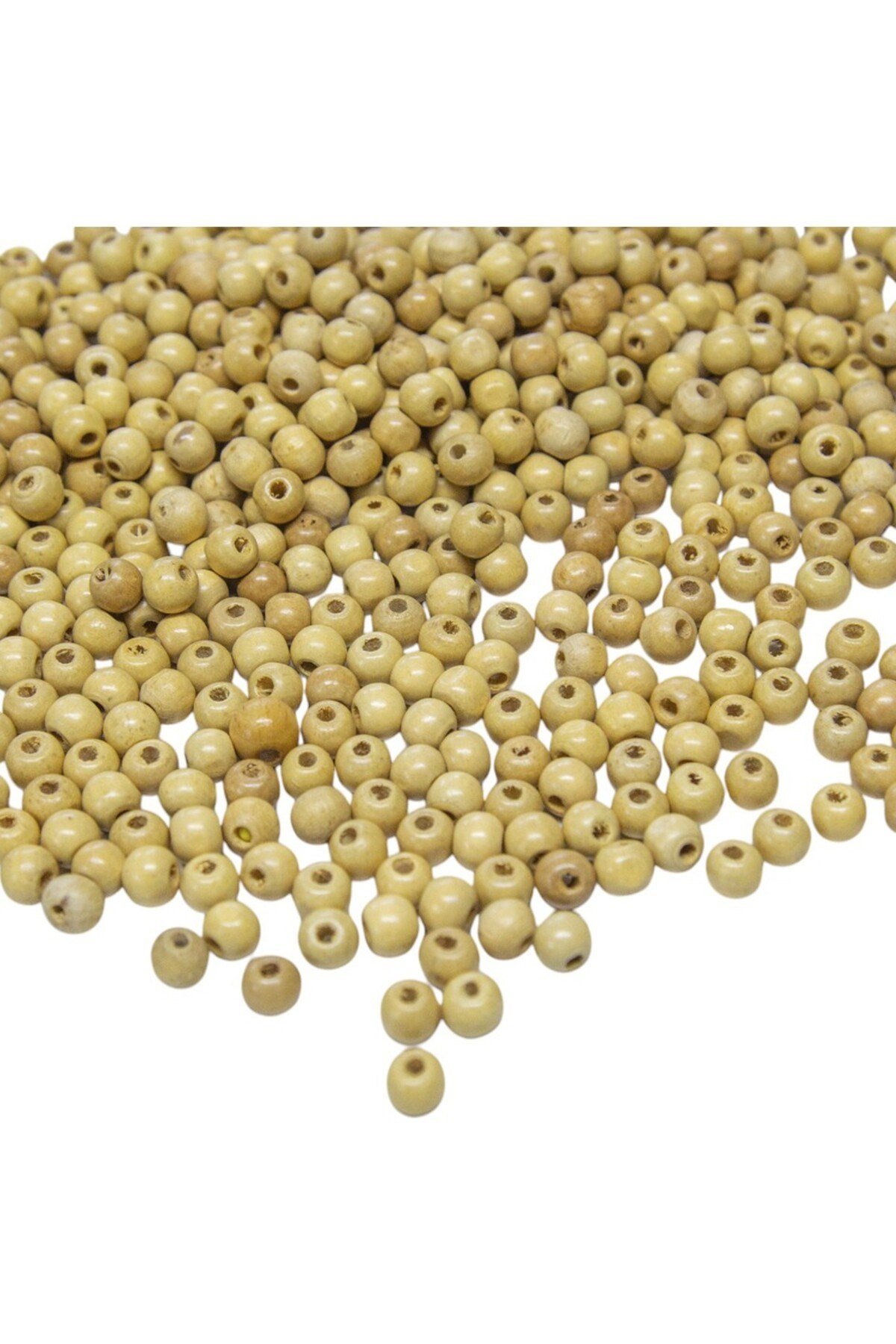 8 mm Ham Rengi Ahşap Boncuk 40 gr