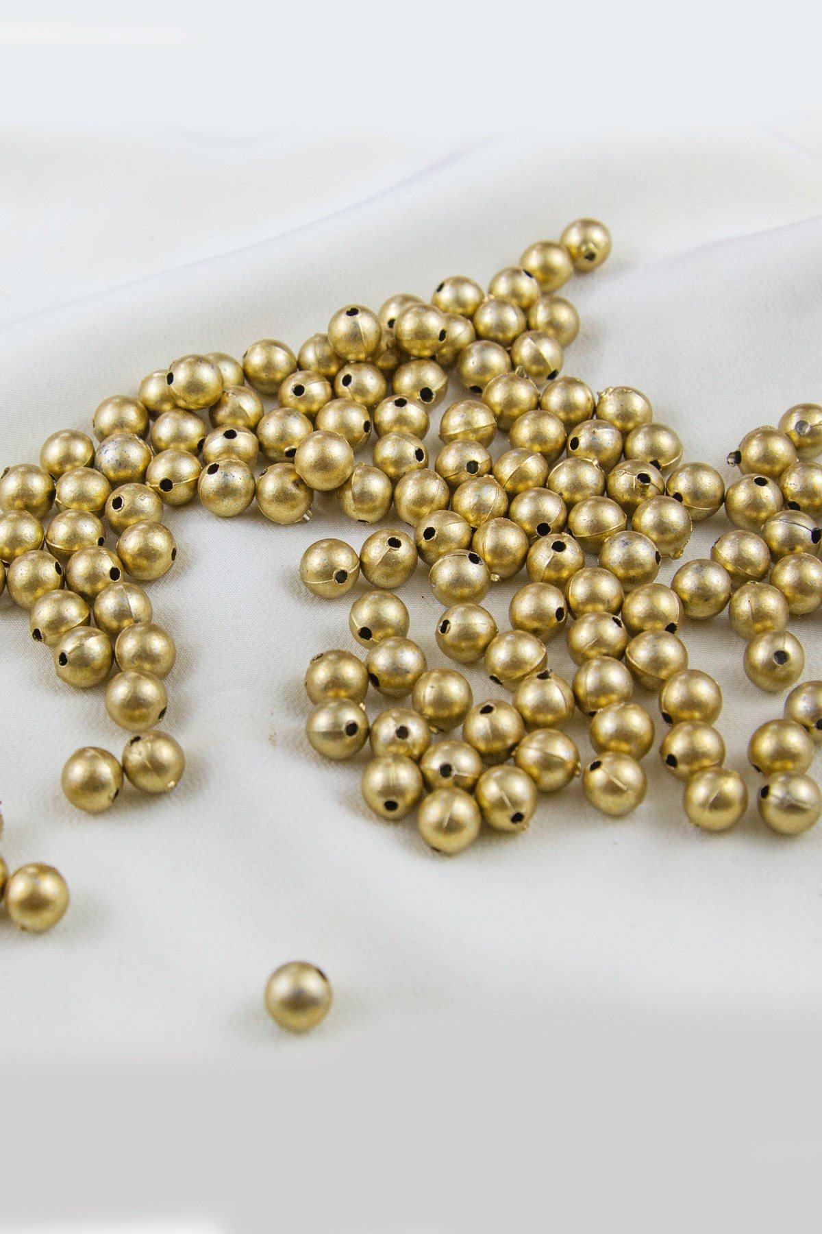 8 mm Mat Gold Kaplama CCB Plastik İnci Boncuk Aksesuar Malzemesi (25 Gr)