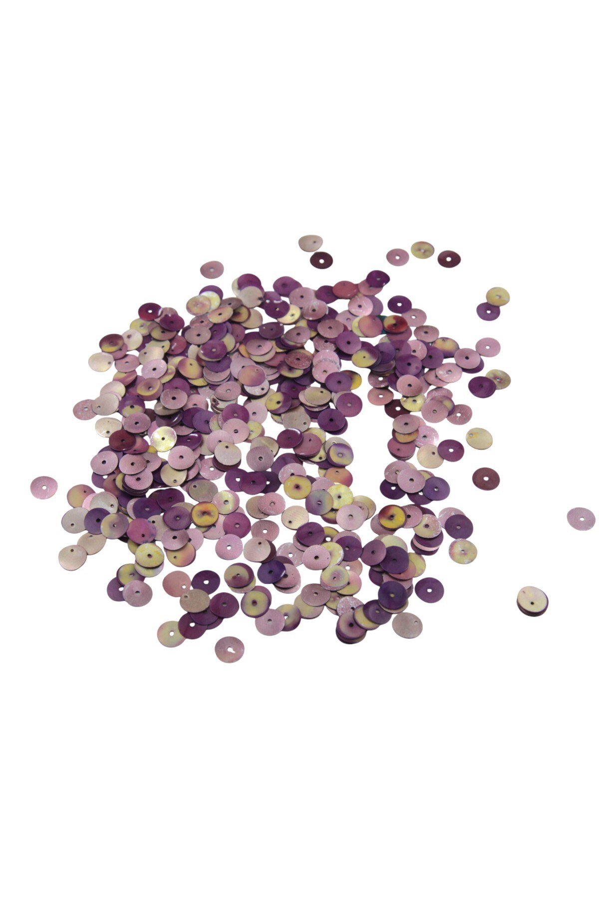 8 mm Ortadan Delikli Gül Rengi Model Plastik Pul Payet 30 Gr (Tülbent, Oya, Havlu Malzemesi)