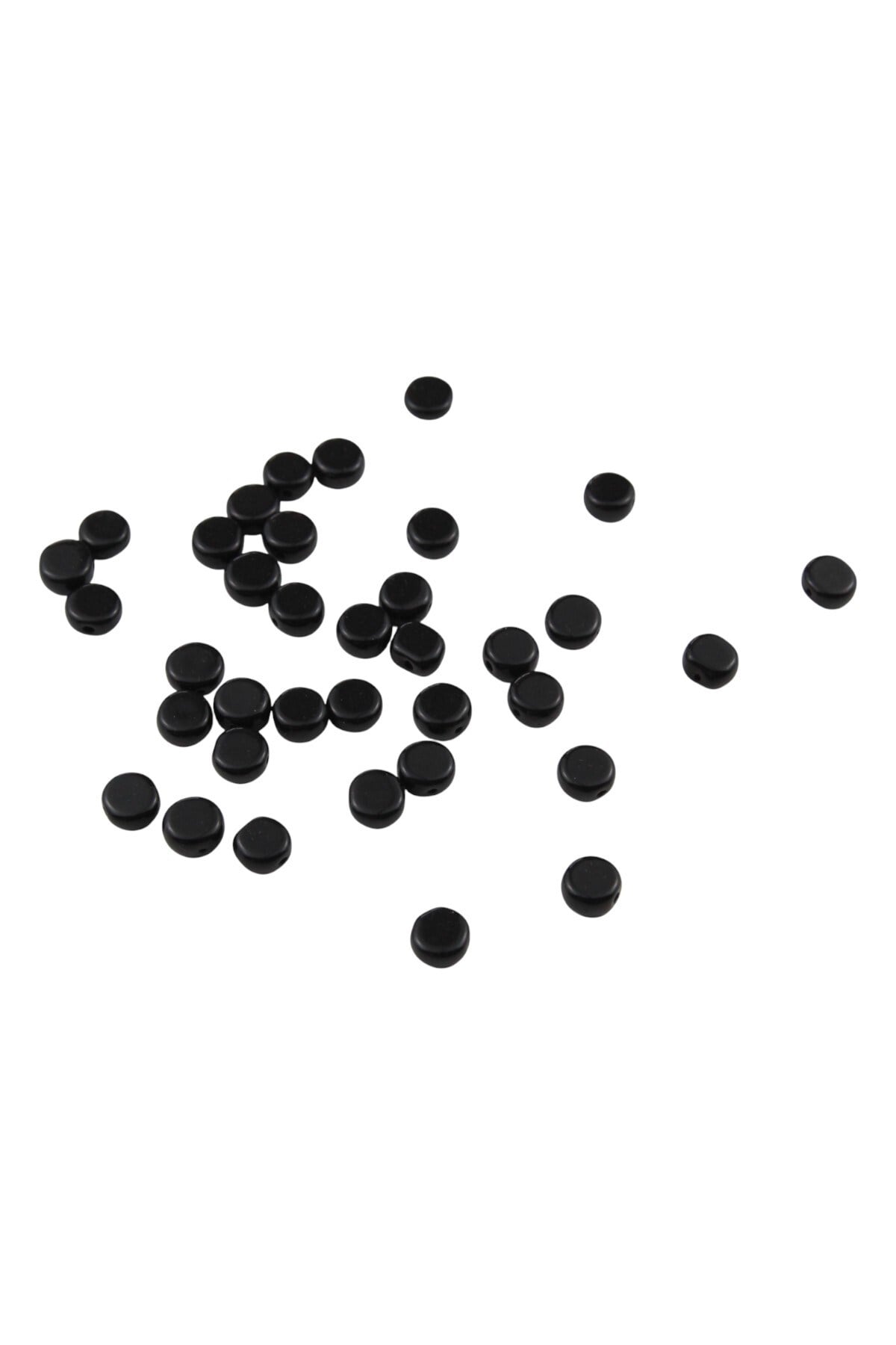 8 mm Siyah İçten Delikli Boncuk Aksesuar Takı Malzemesi (15 Adet)