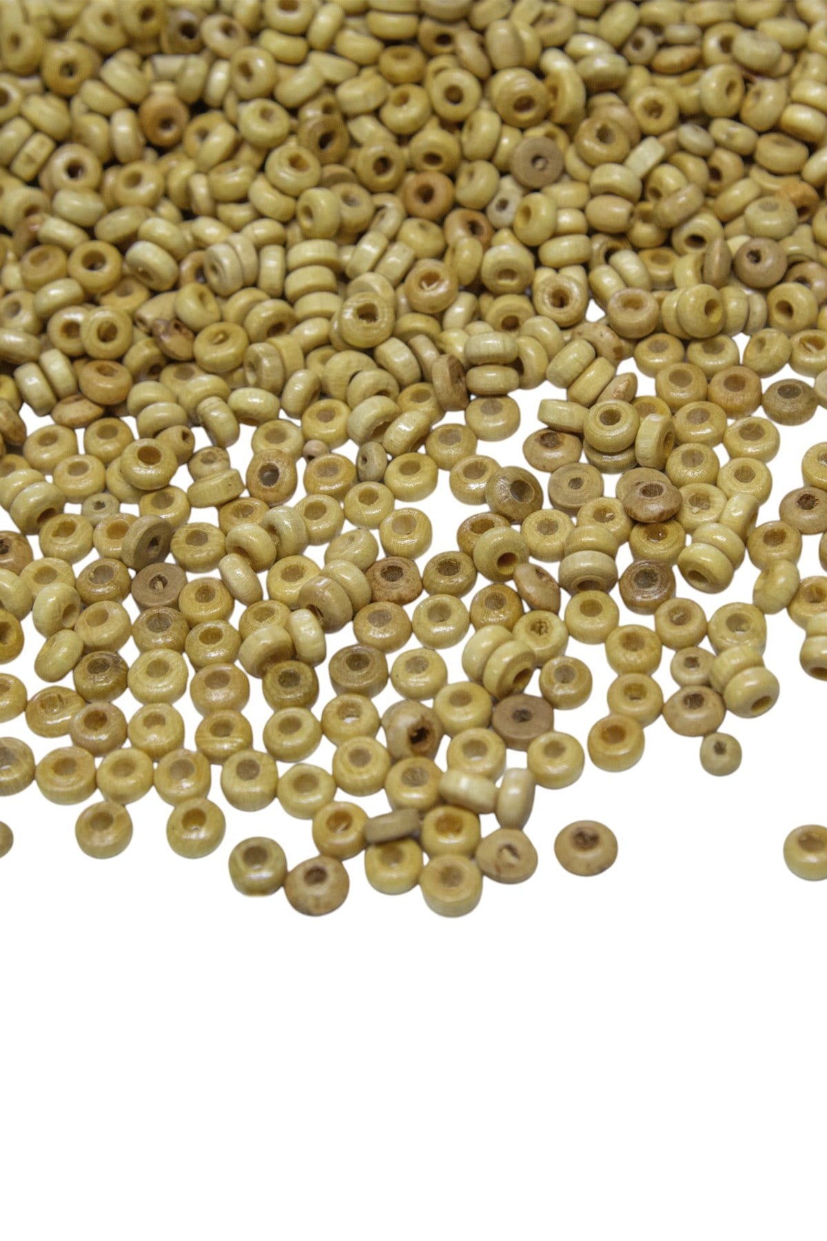 8 Mm Tıpa Ham Rengi Ahşap Boncuk 50 gr