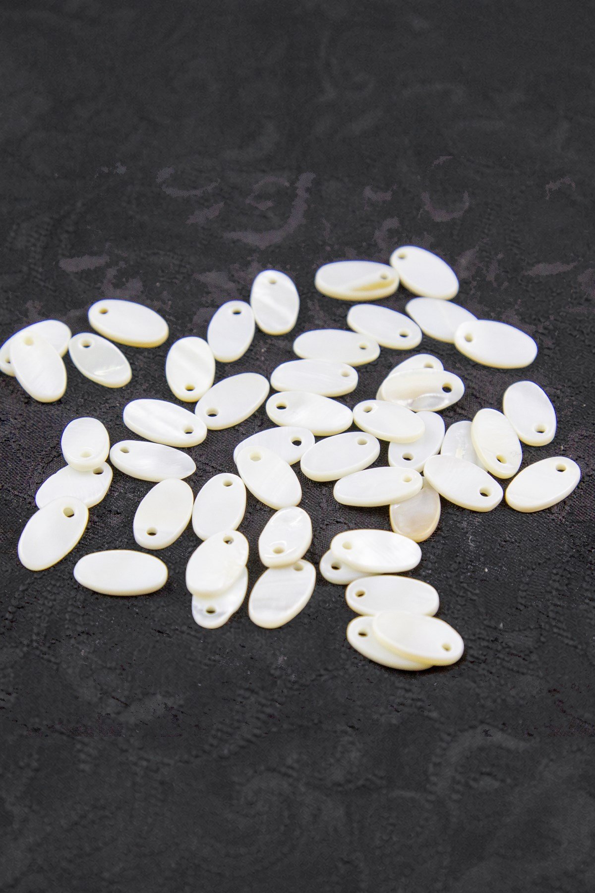 8x14 mm Yandan Delikli Oval Pul Doğal Taş Takı Aksesuar Malzemesi (40 Adet)