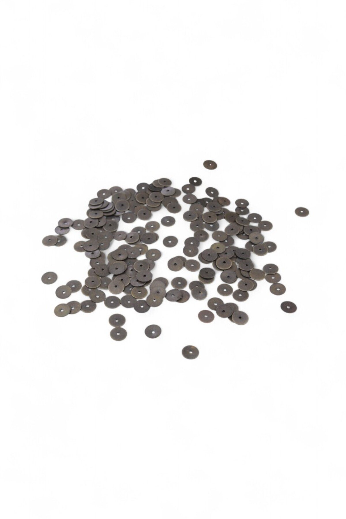 9 mm Koyu Gri Ortadan Delikli Metal Pul Payet (30 Gr 110 Adet)