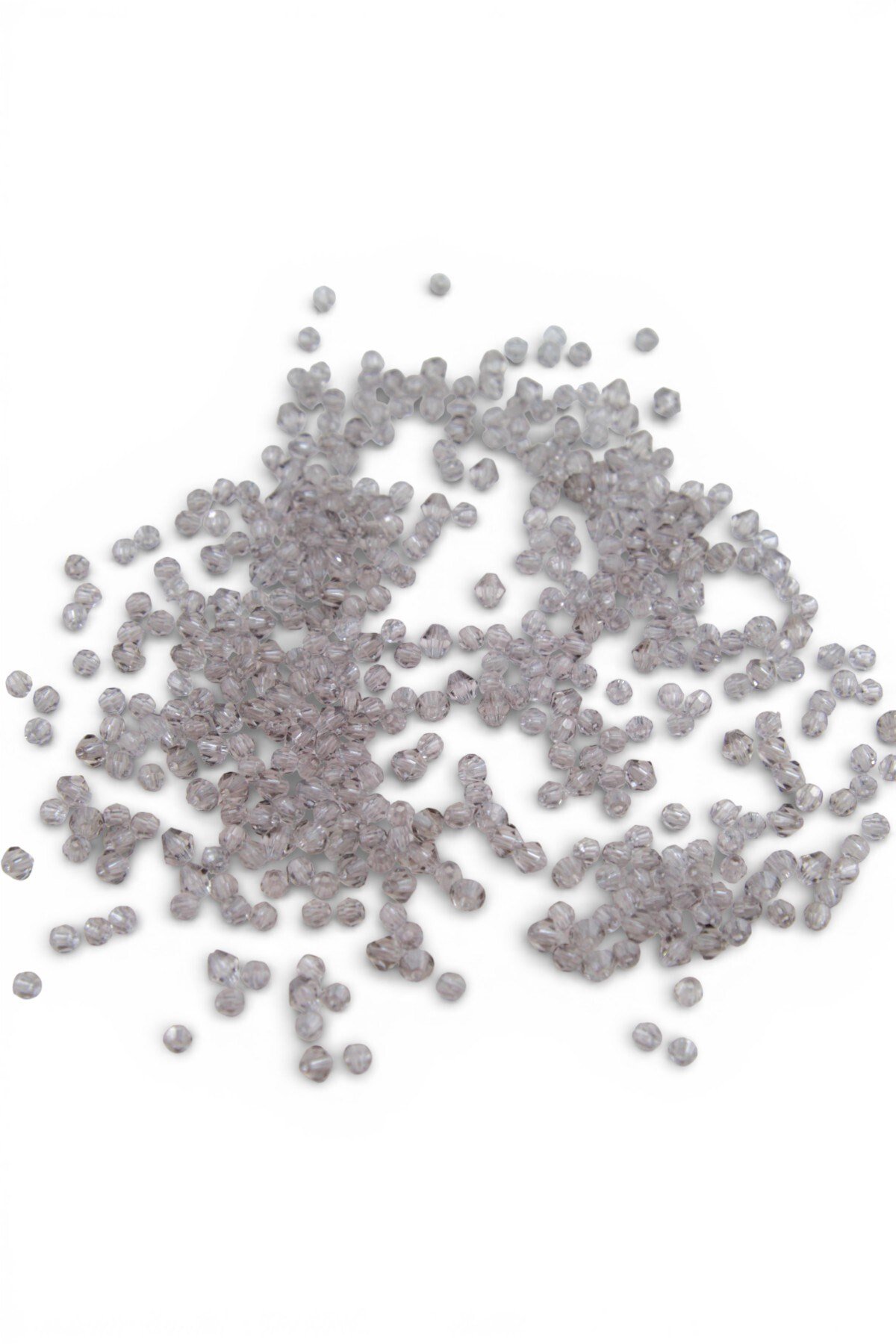 Açık Gri 4 mm Dünya ve 5 mm Piramit Karışık Akrilik Boncuk Aksesuar Takı Malzemesi (20 Gram)