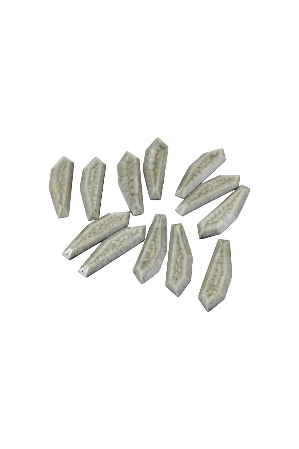 Açık Gri Damar Desen 58x17 mm Doğal Görünümlü Dikme Taş Aksesuar (3 Adet)